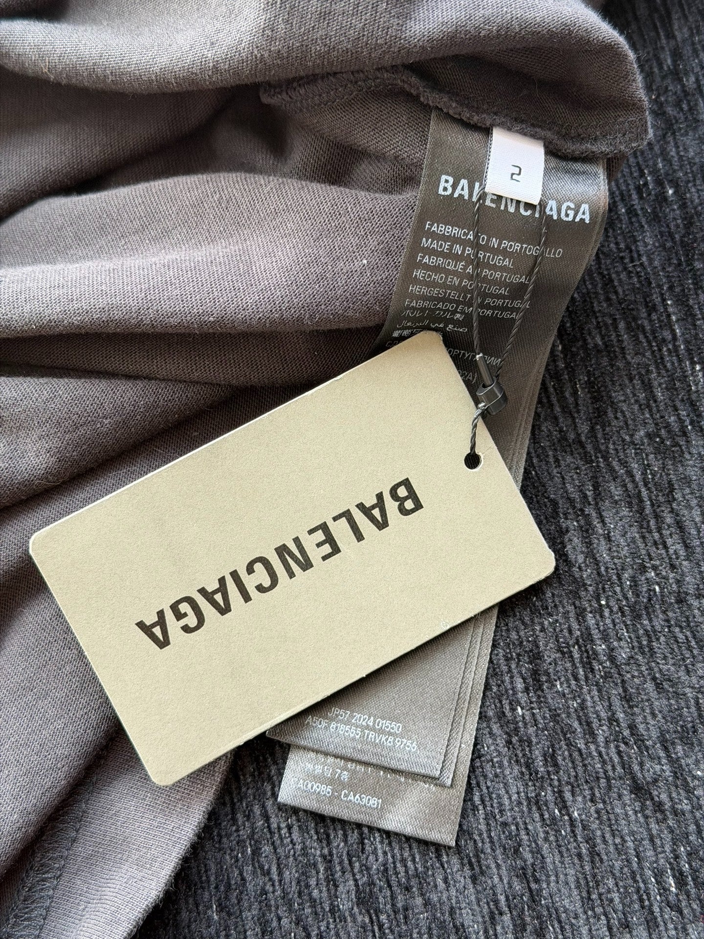 Balenciaga Distressed Logo Long-Sleeve T-Shirt