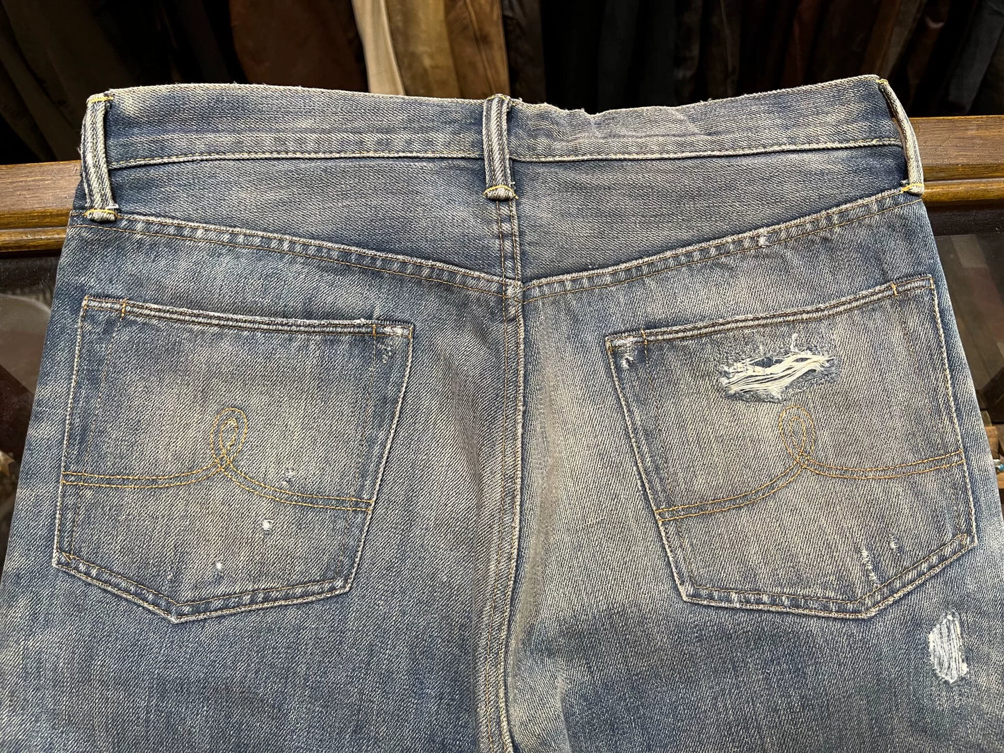 distressed denim jeans from double rl polo