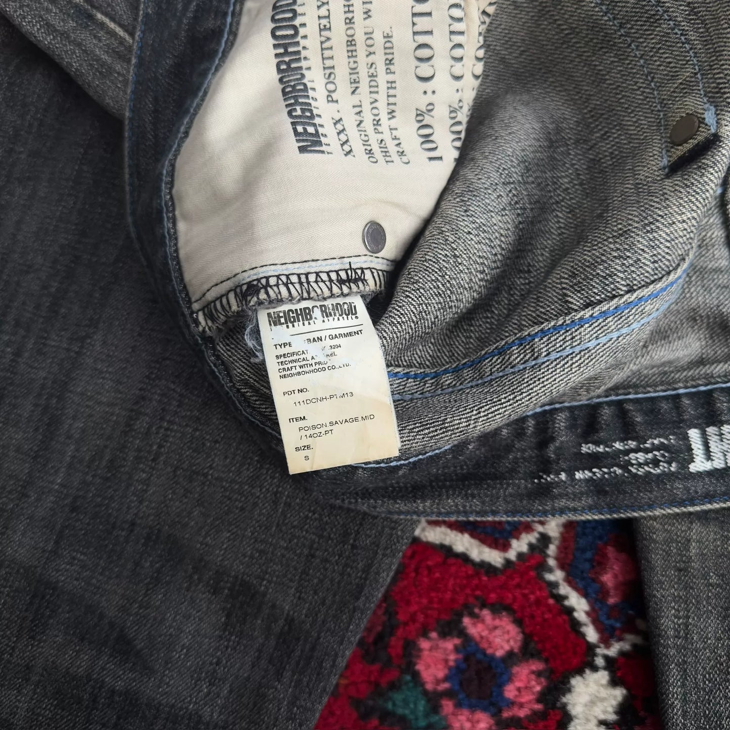 black denim pants from neighborhood