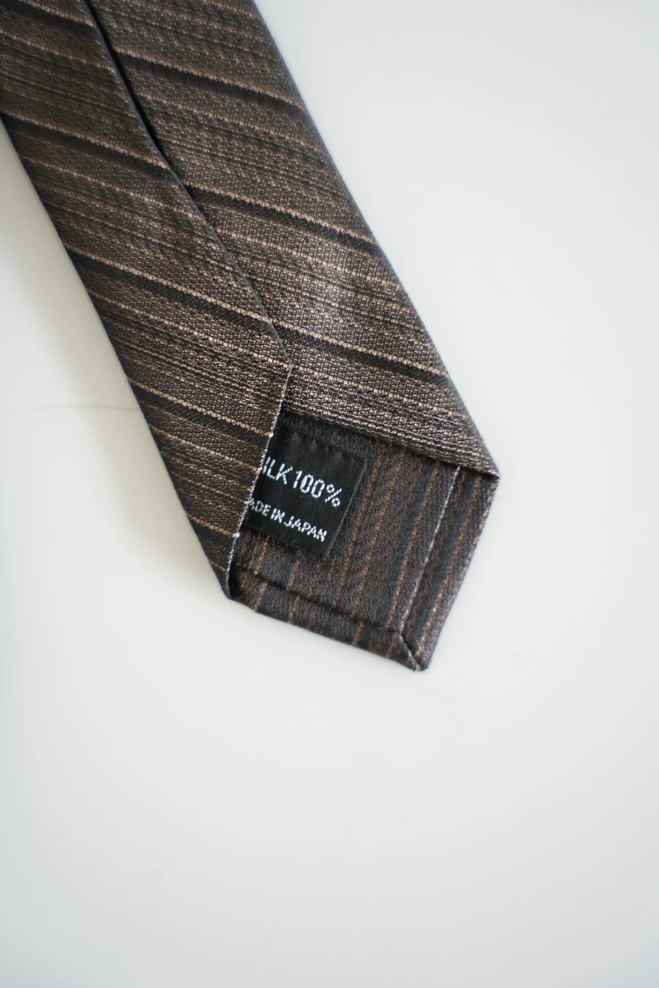yohji yamamoto silk tie with diagonal stripes