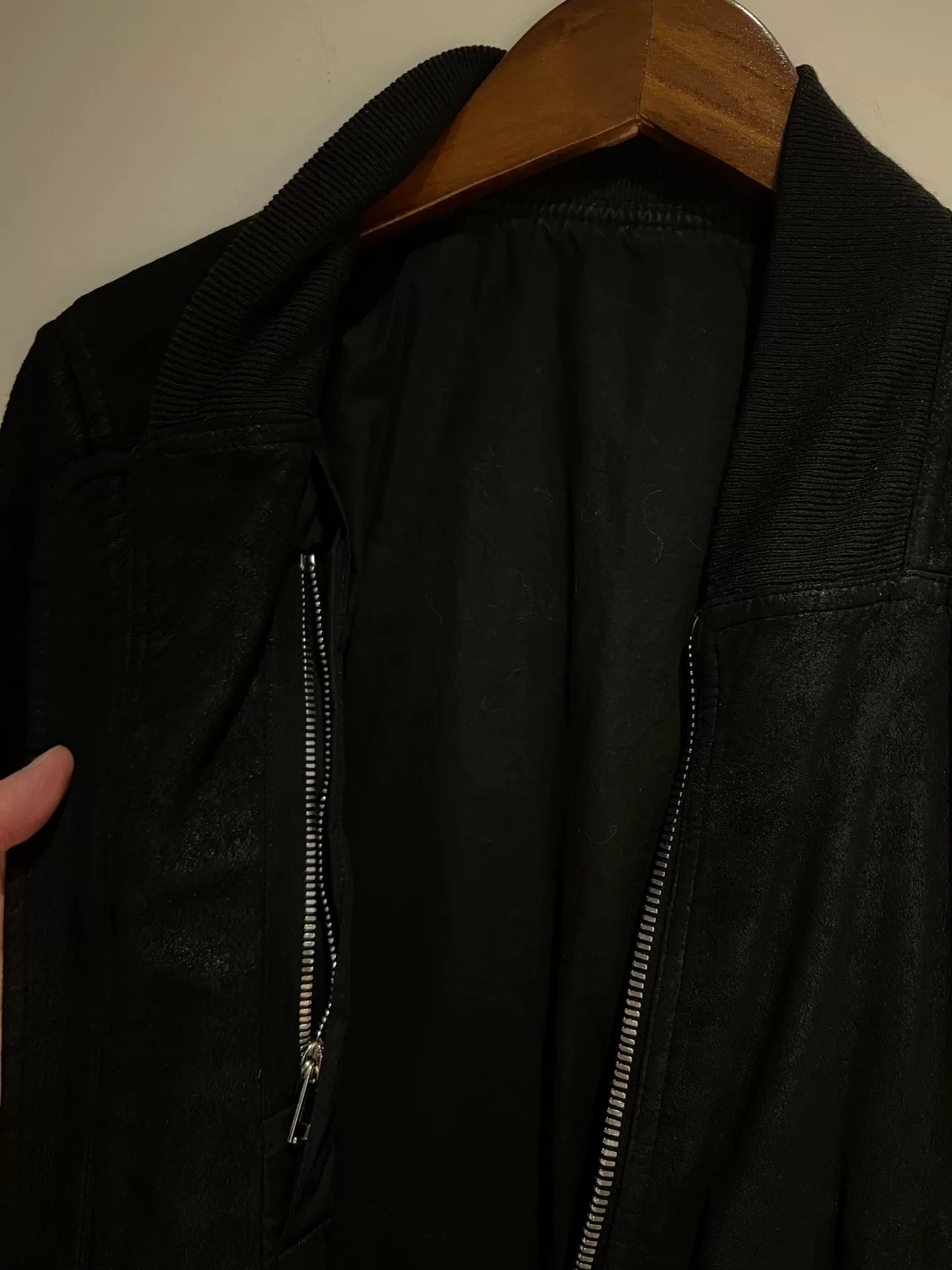 Rick Owens Suede Jacket in Black
