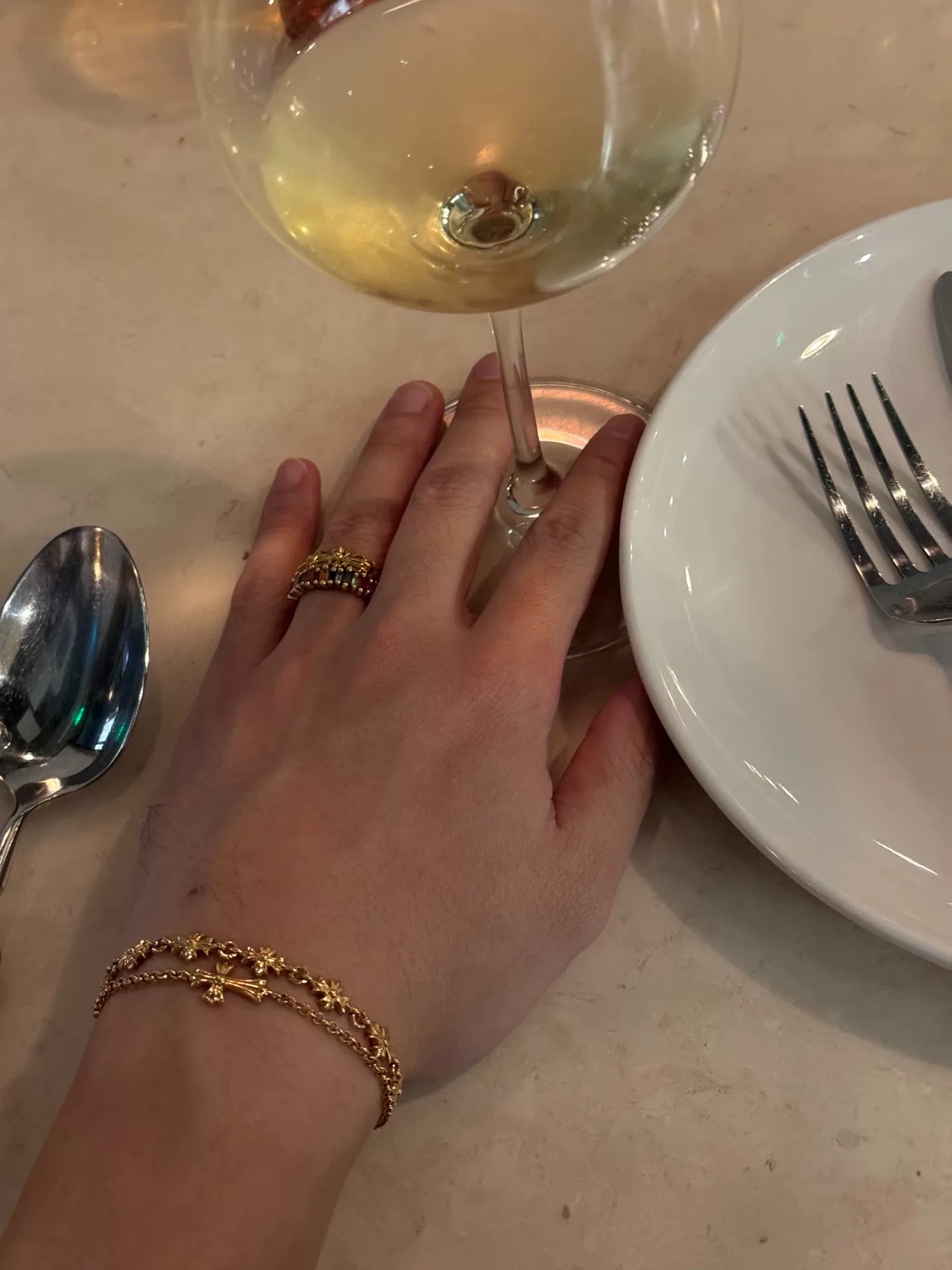 Chrome Hearts Tiny E 22k Gold Bracelet