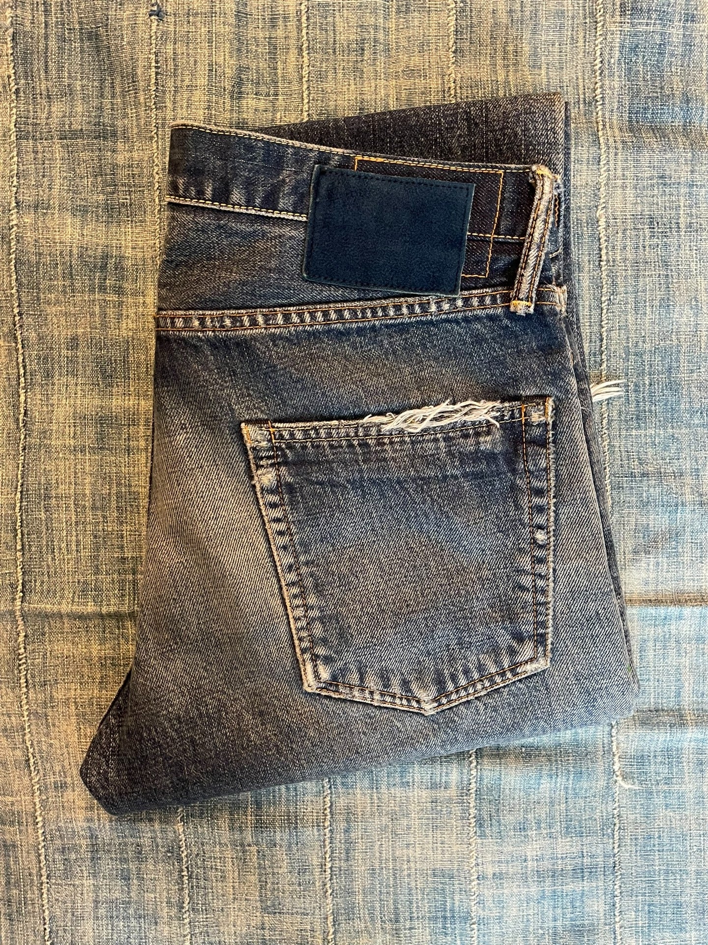 VISVIM 19AW Distressed Blue Jeans