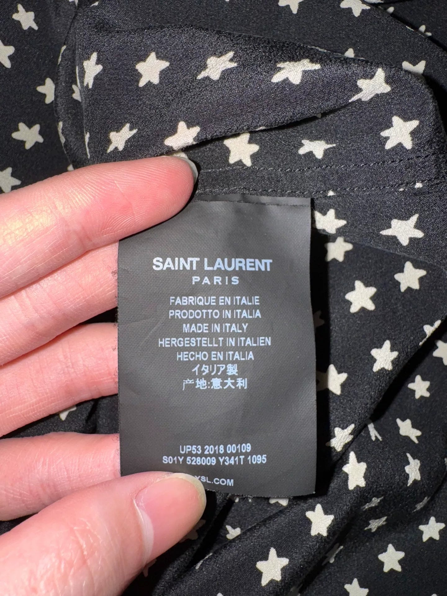 Saint Laurent Star Pattern Silk Shirt