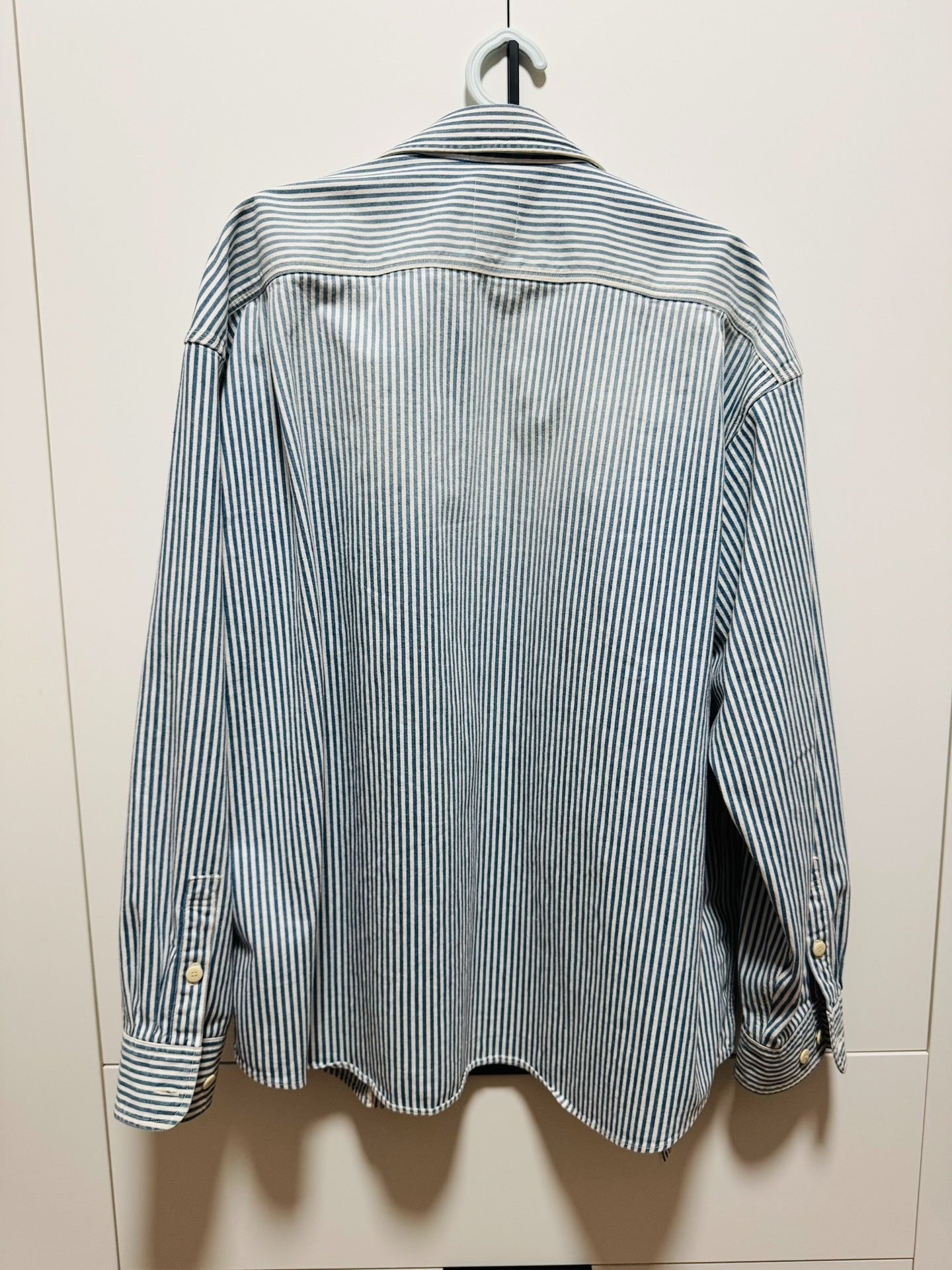 VISVIM Hickory DMGD Striped Denim Shirt