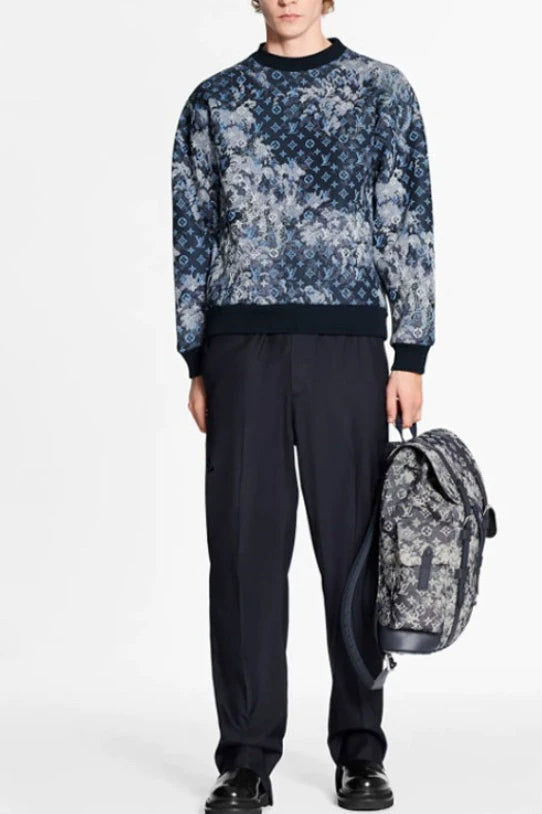 lv floral print space cotton sweatshirt