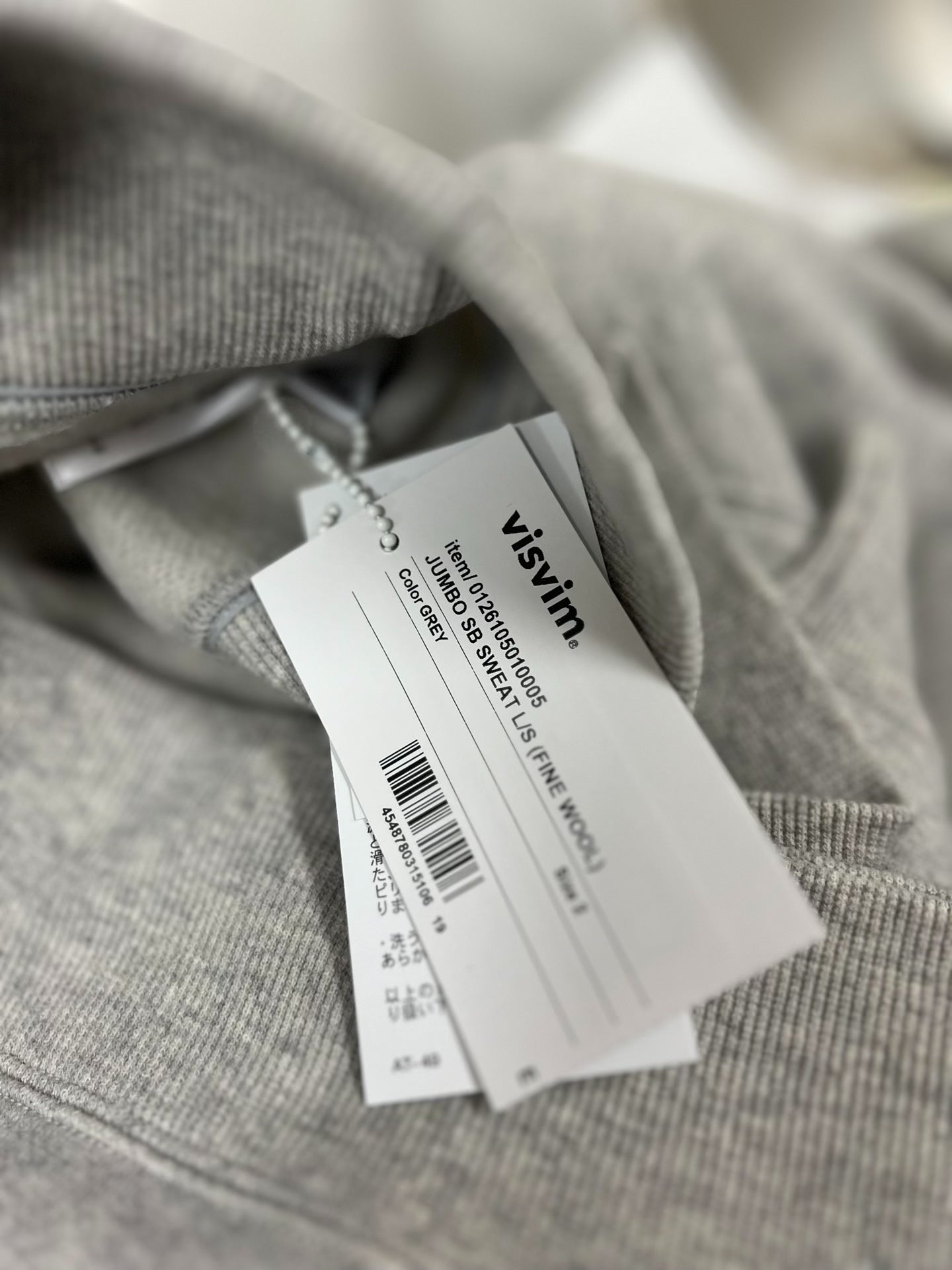 26SS VISVIM JUMBO SB SWEAT FINE WOOL