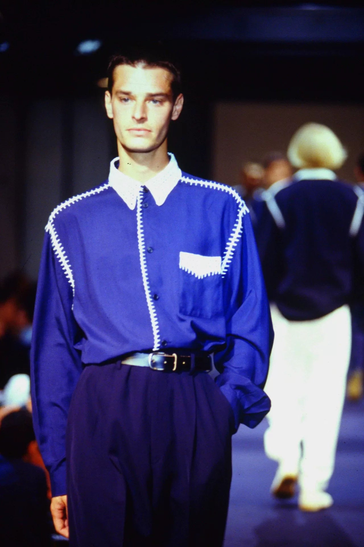 handcrafted crocheted shirt by yohji yamamoto