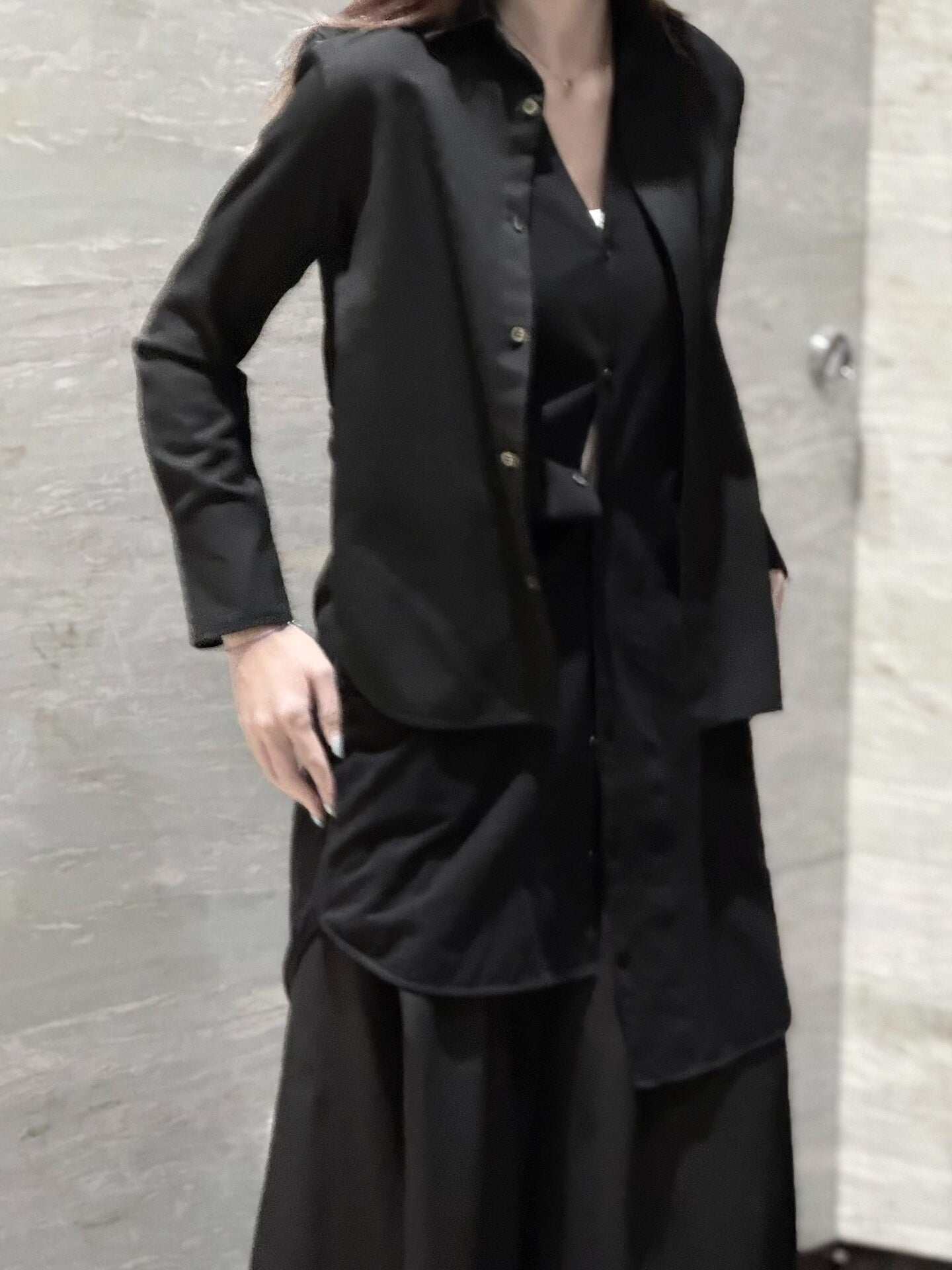 Yohji Yamamoto Double-Layer Wool Shirt Coat