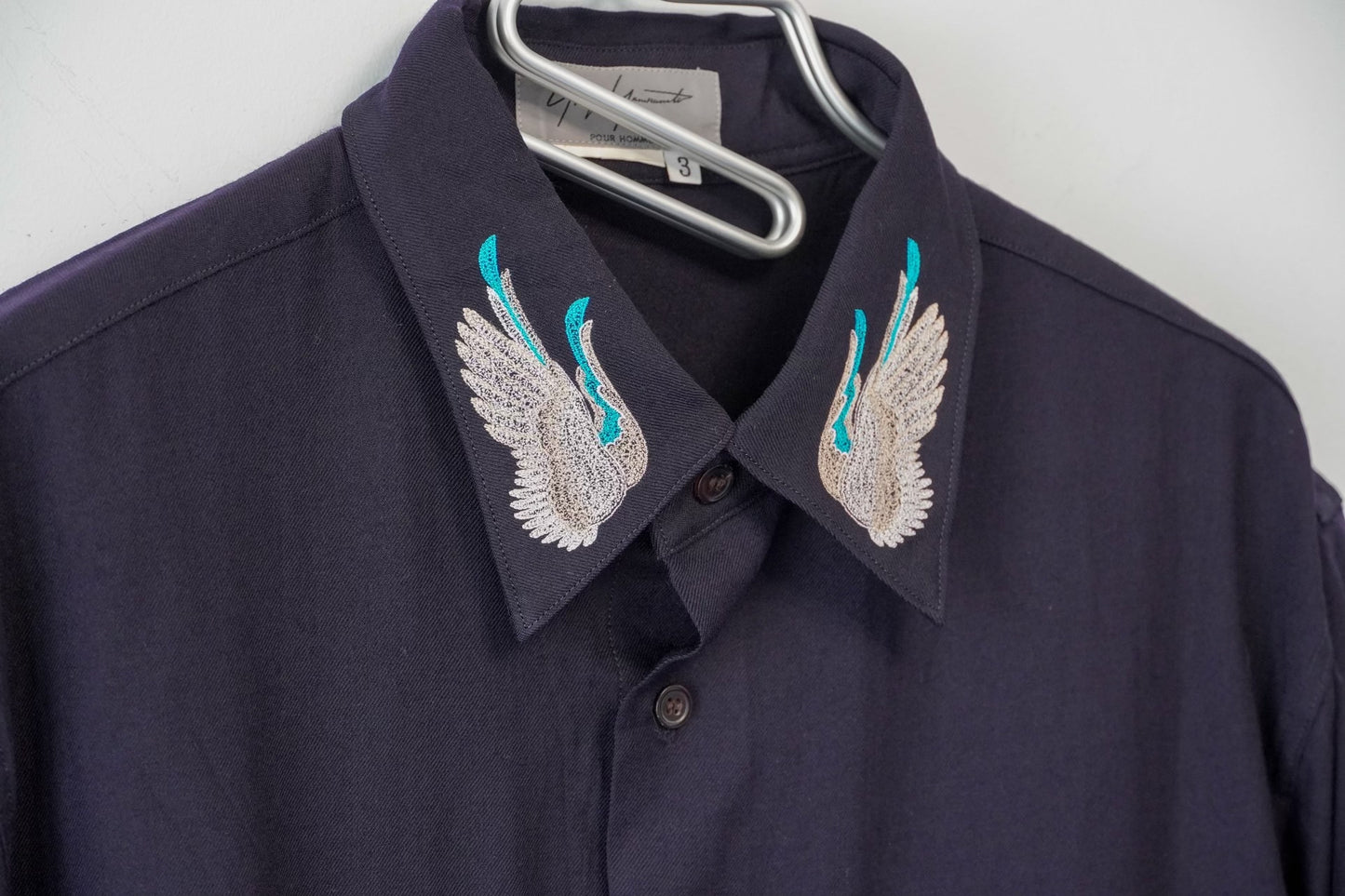 yohji yamamoto wings embroidered shirt