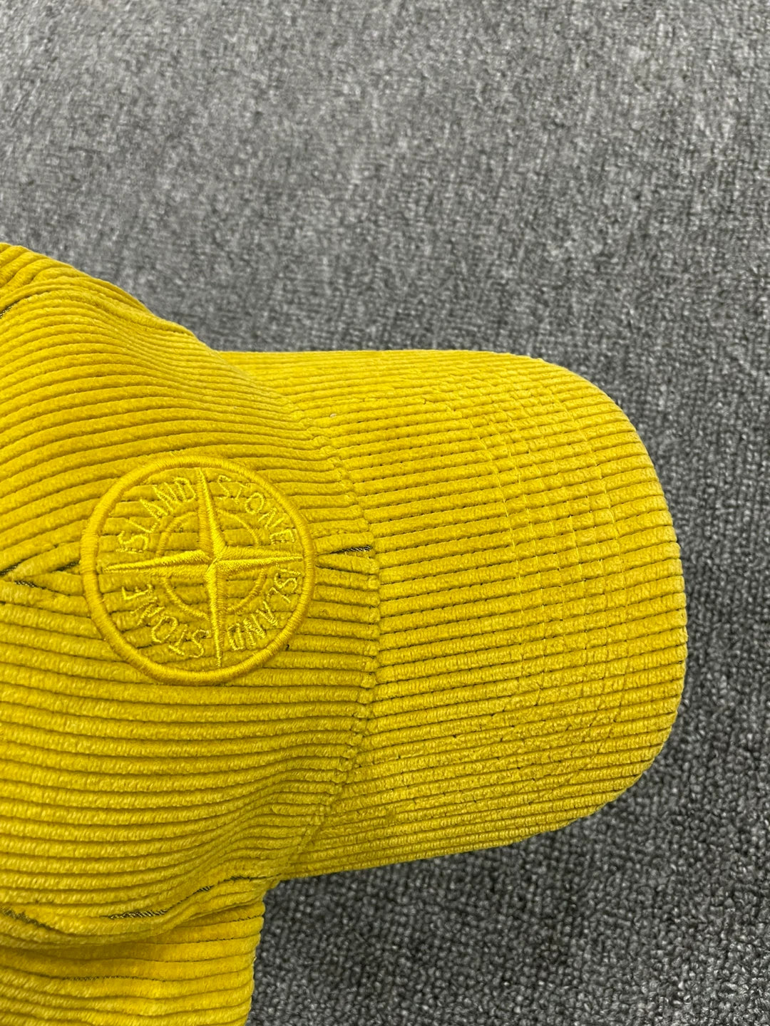 stone island corduroy hat in yellow