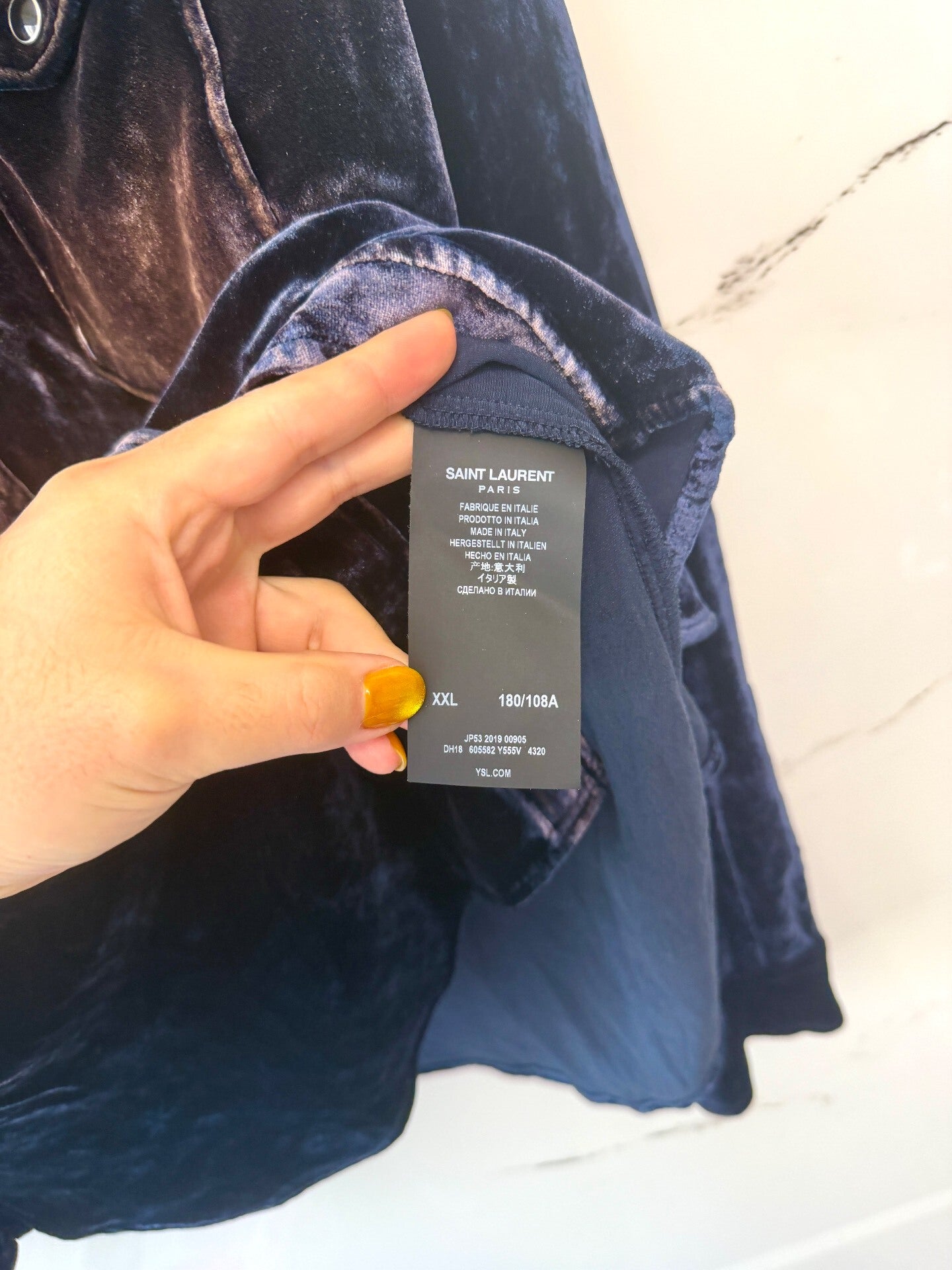 saint laurent gradient velvet shirt