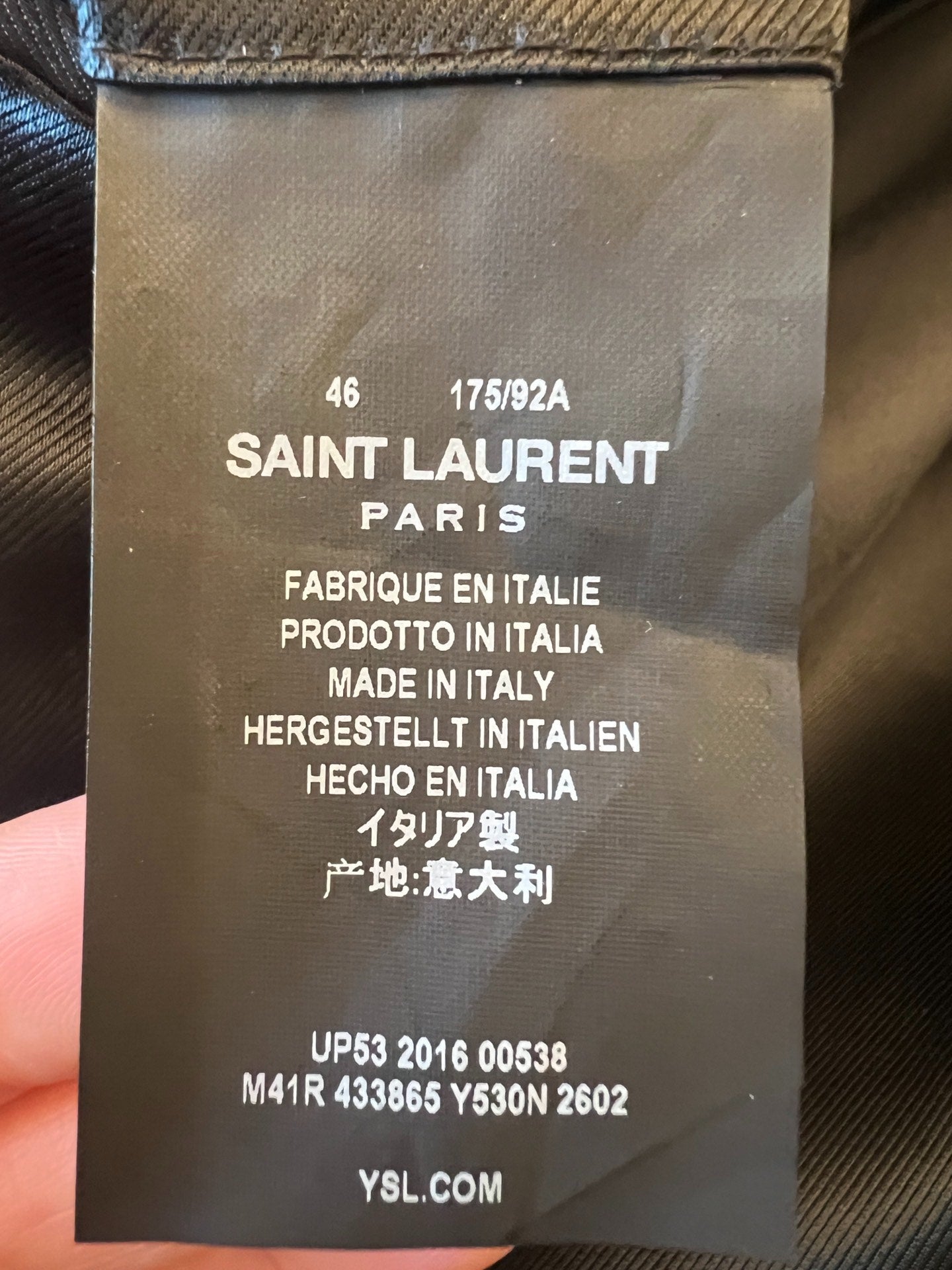 Saint Laurent Beige Velvet Collar Coat