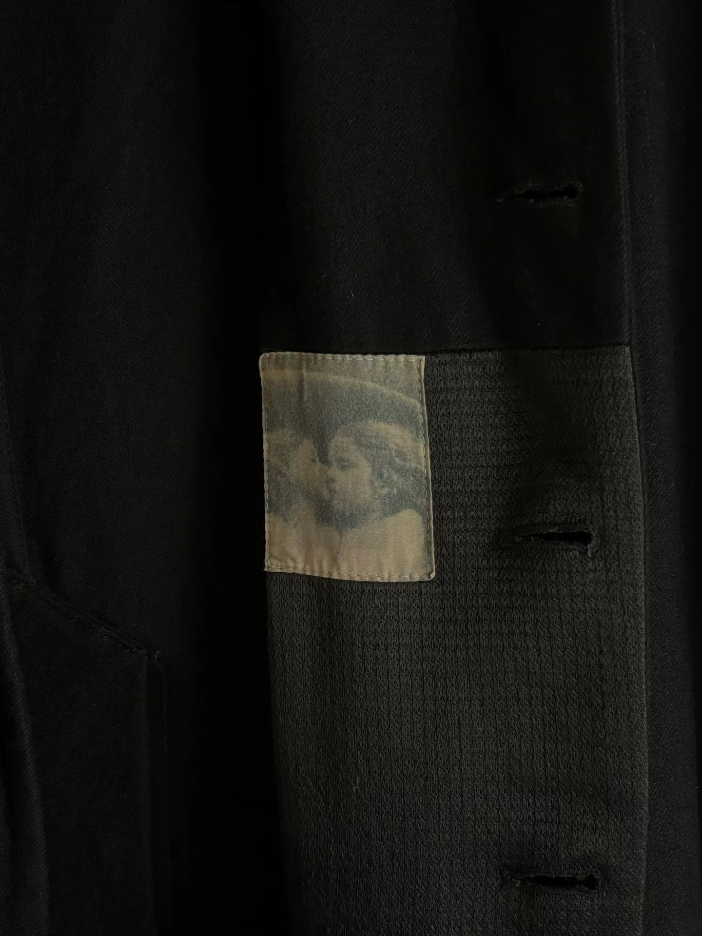 ann demeulemeester monk coat in black