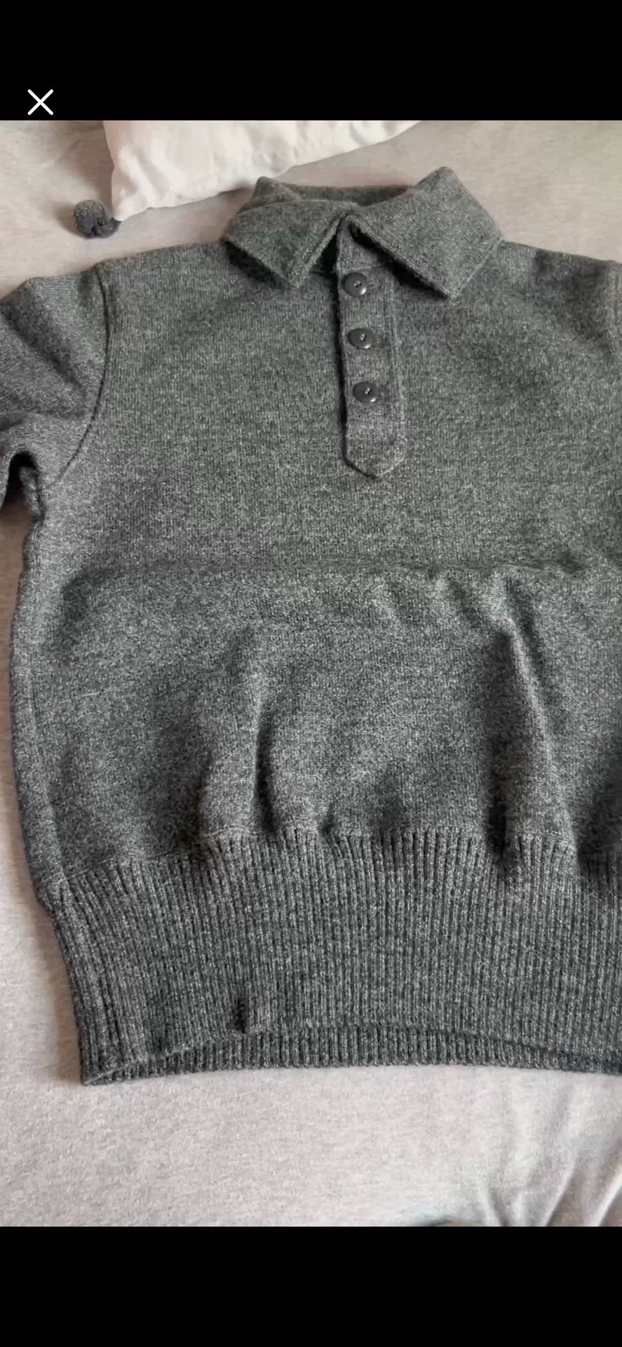 premium thick wool button collar sweater