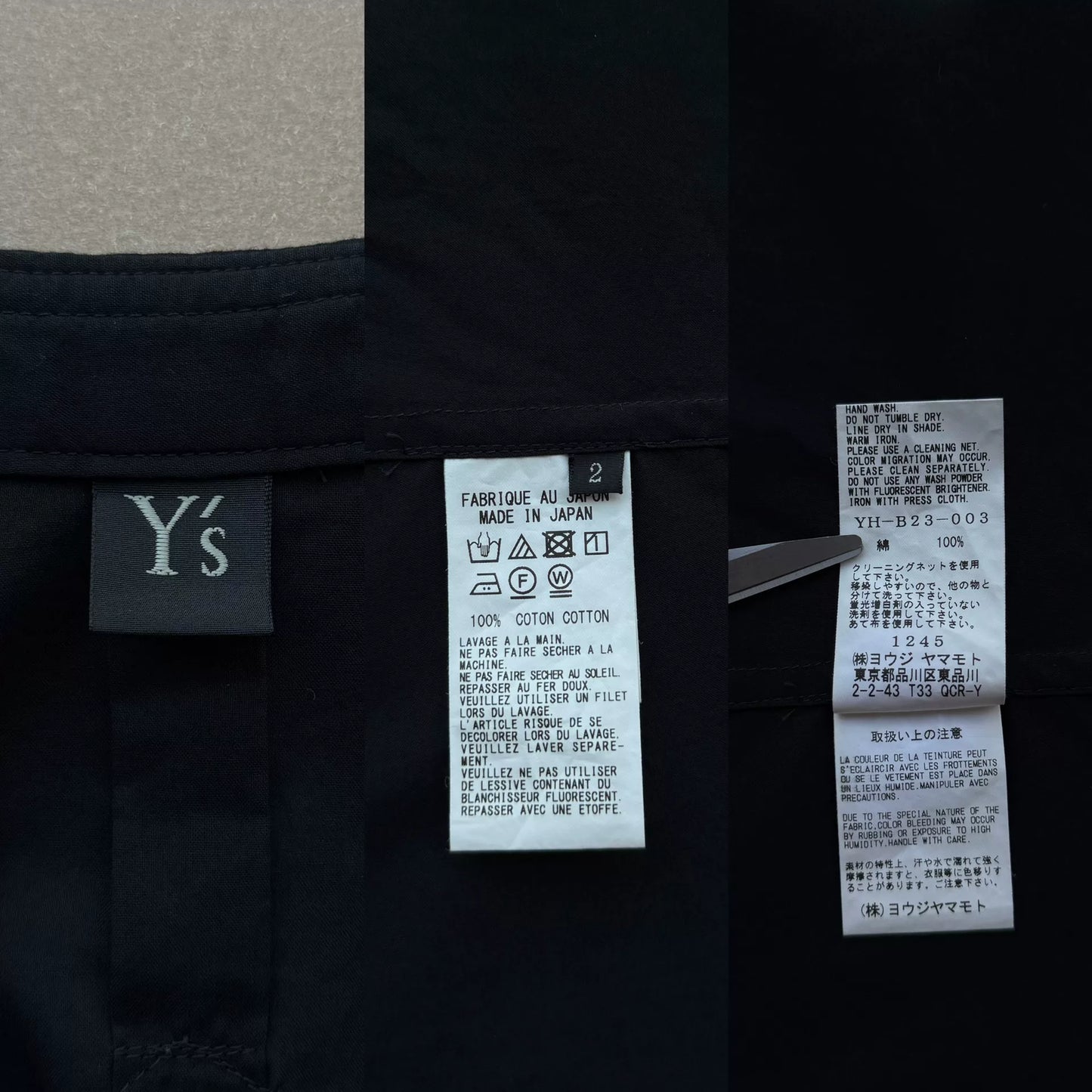 yohji yamamoto y's black short sleeve shirt