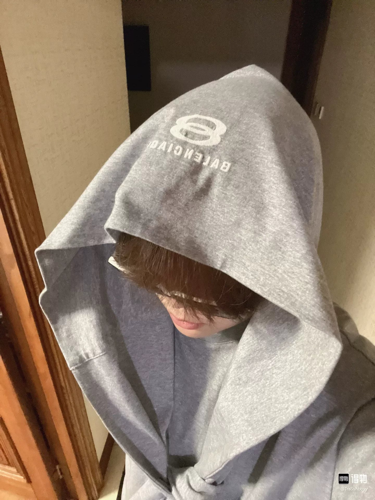 balenciaga double-ring short sleeve hoodie