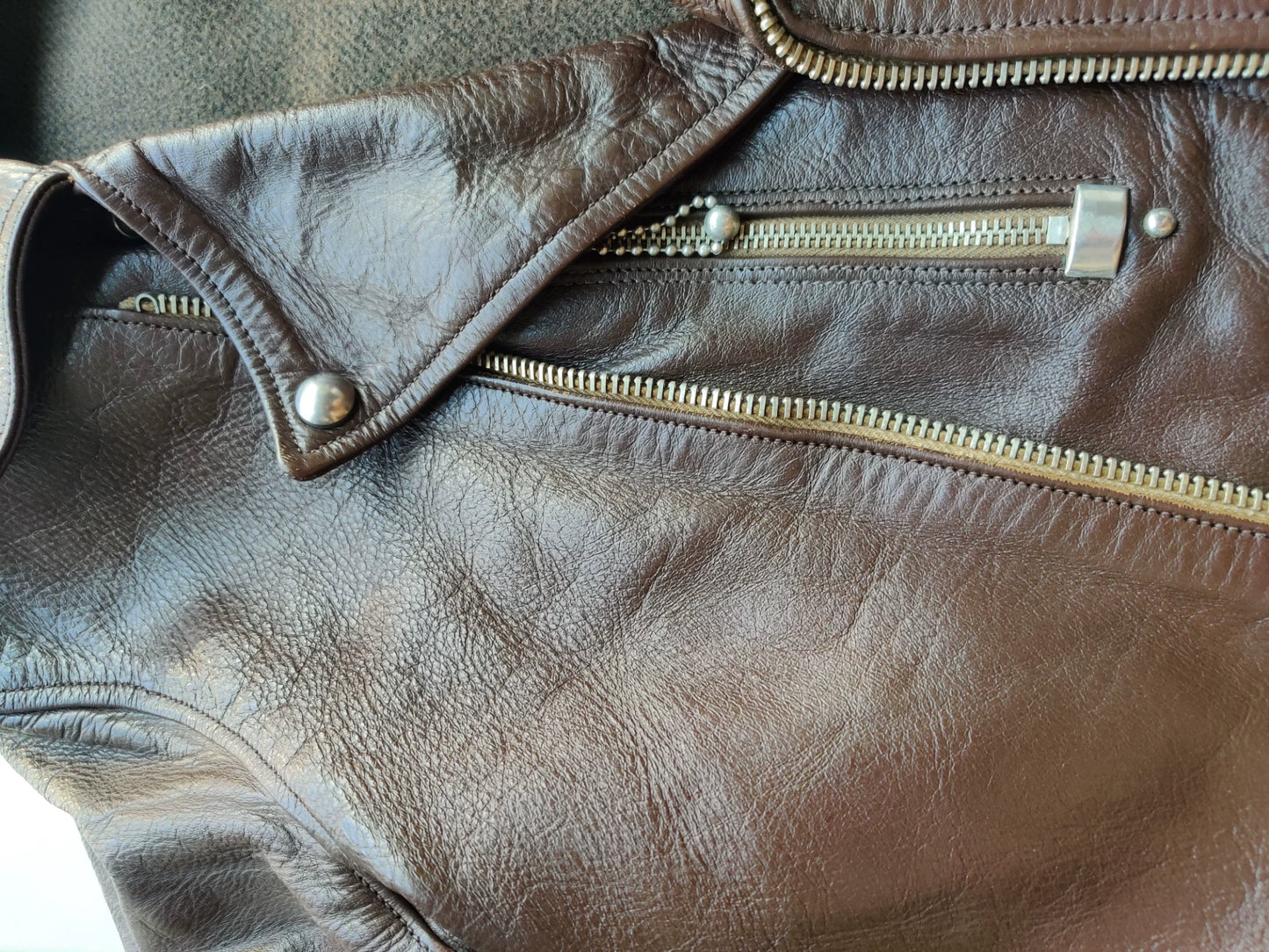 stylish brown leather biker jacket