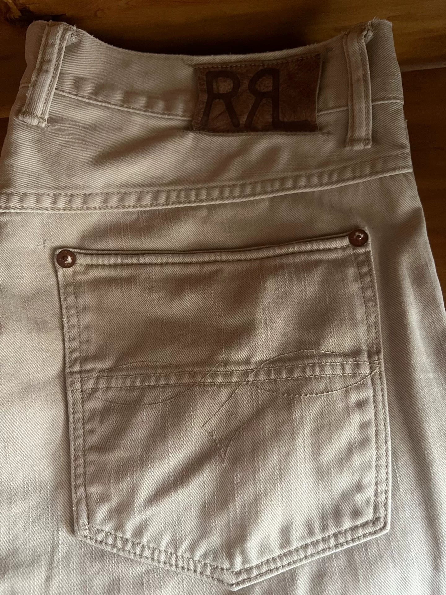RRL Double RL Gray White Denim Pants