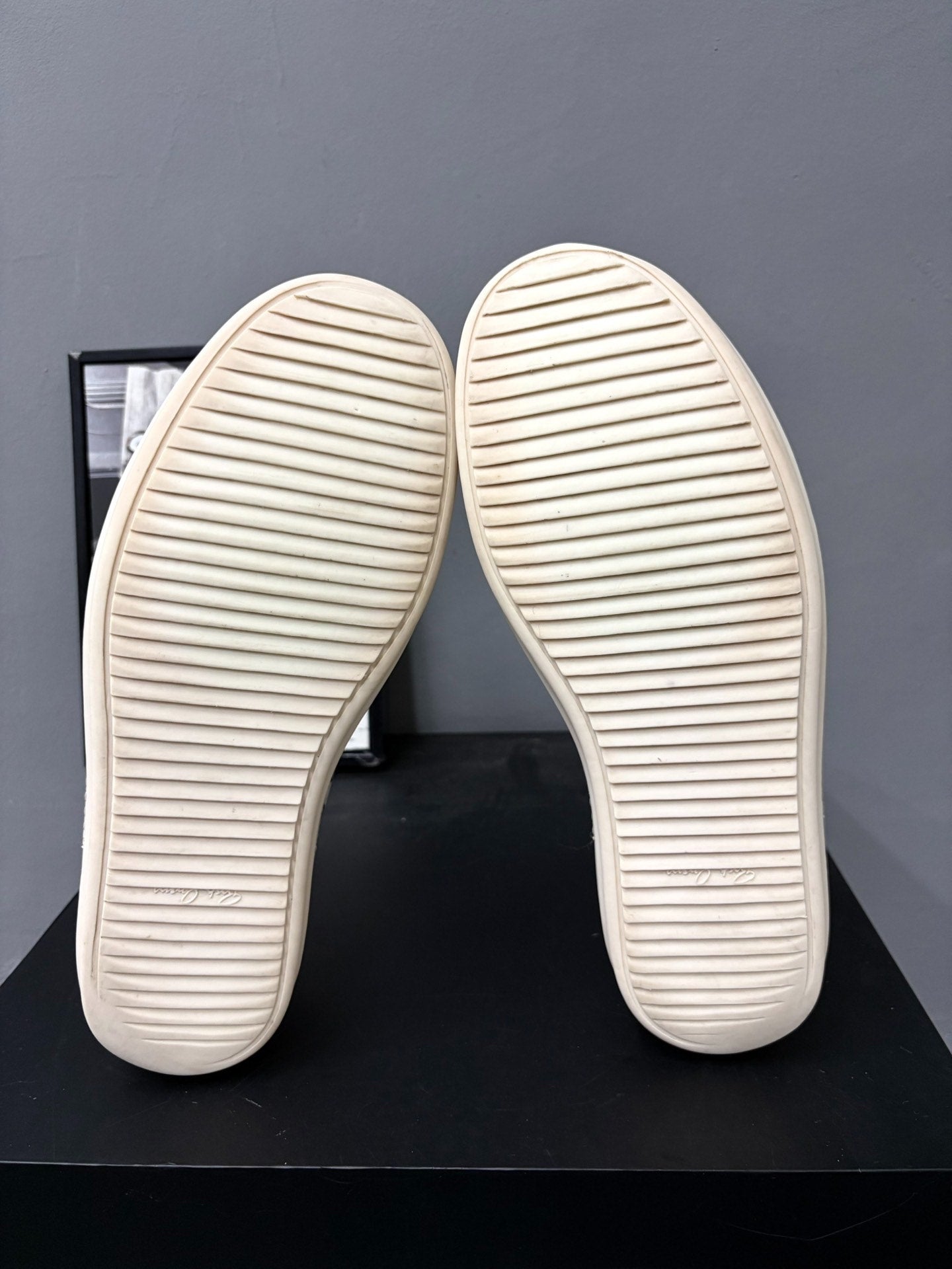 Rick Owens 17FW Milk White Leather Sneakers