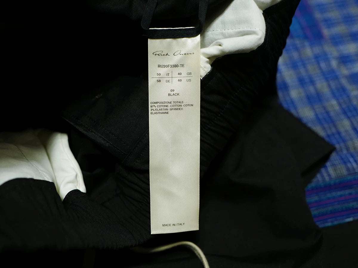 rick owens drawstring black pants