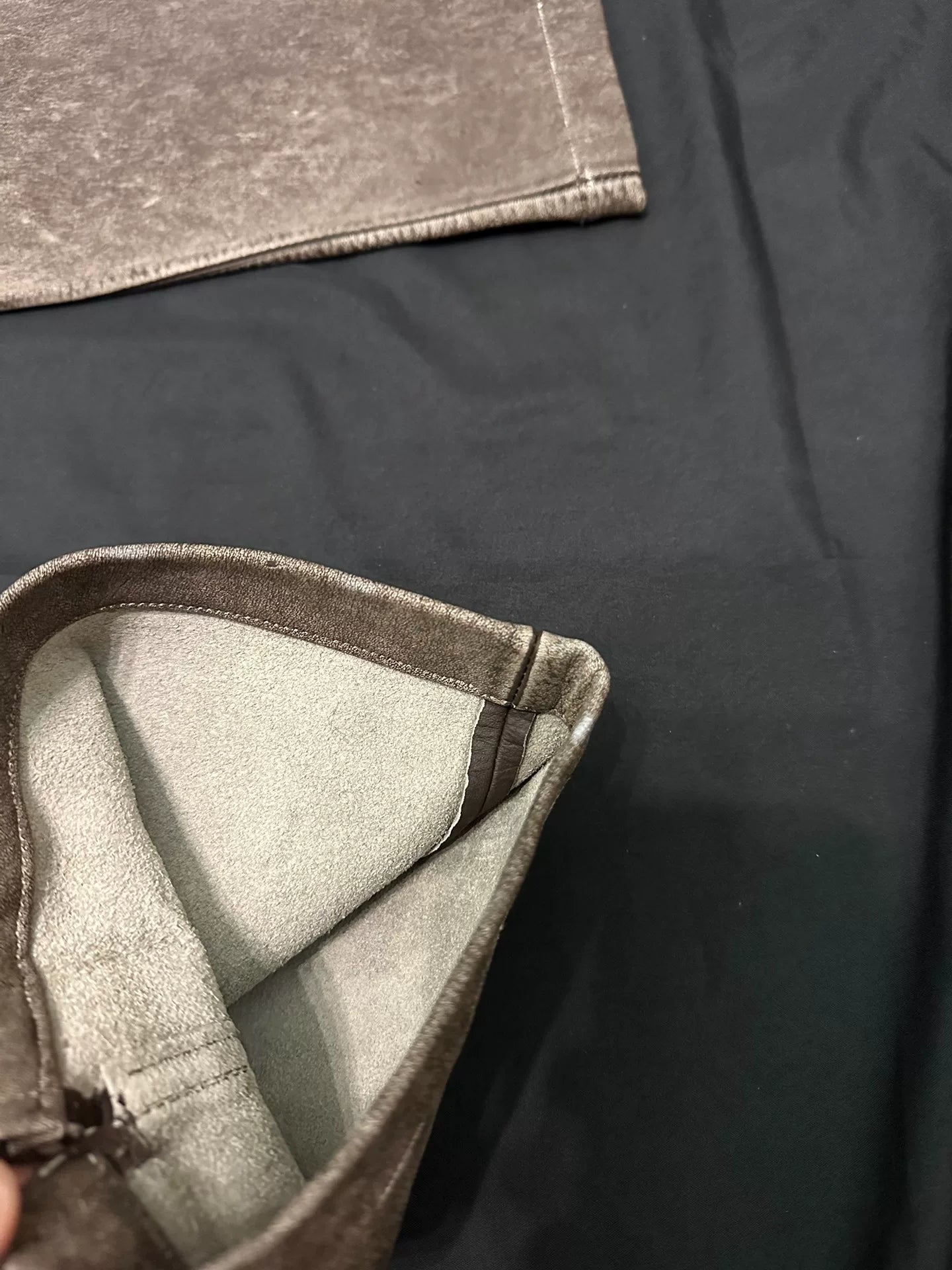 vintage japanese leather pants with unique finish