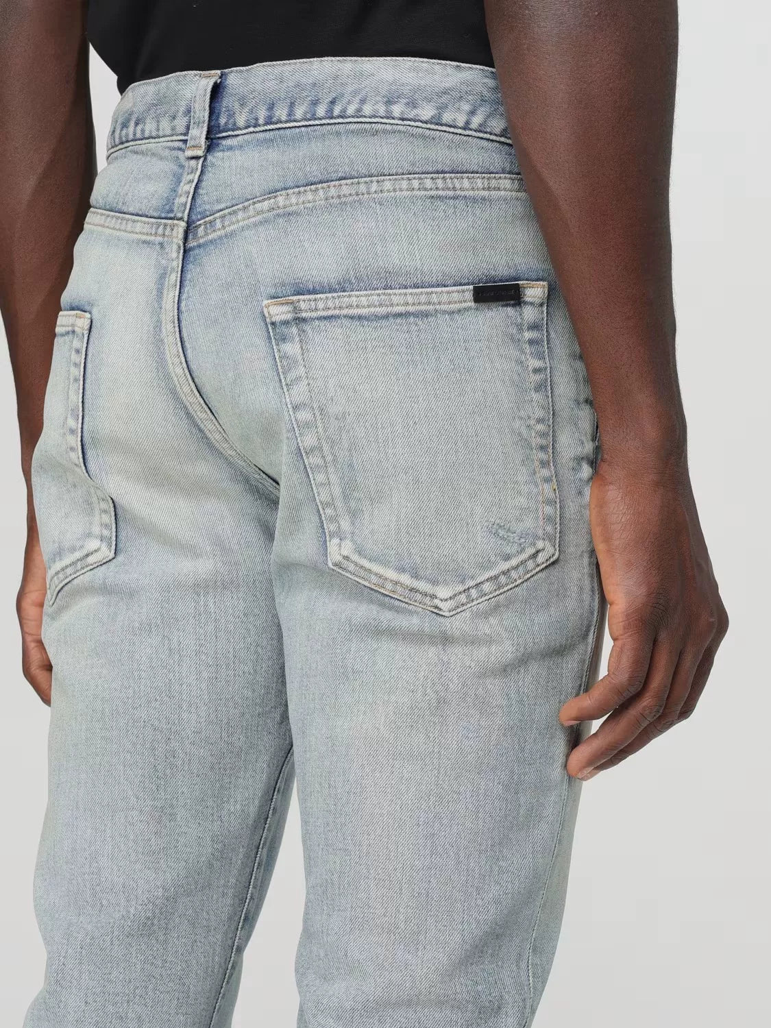 Saint Laurent Distressed Slim Fit Jeans