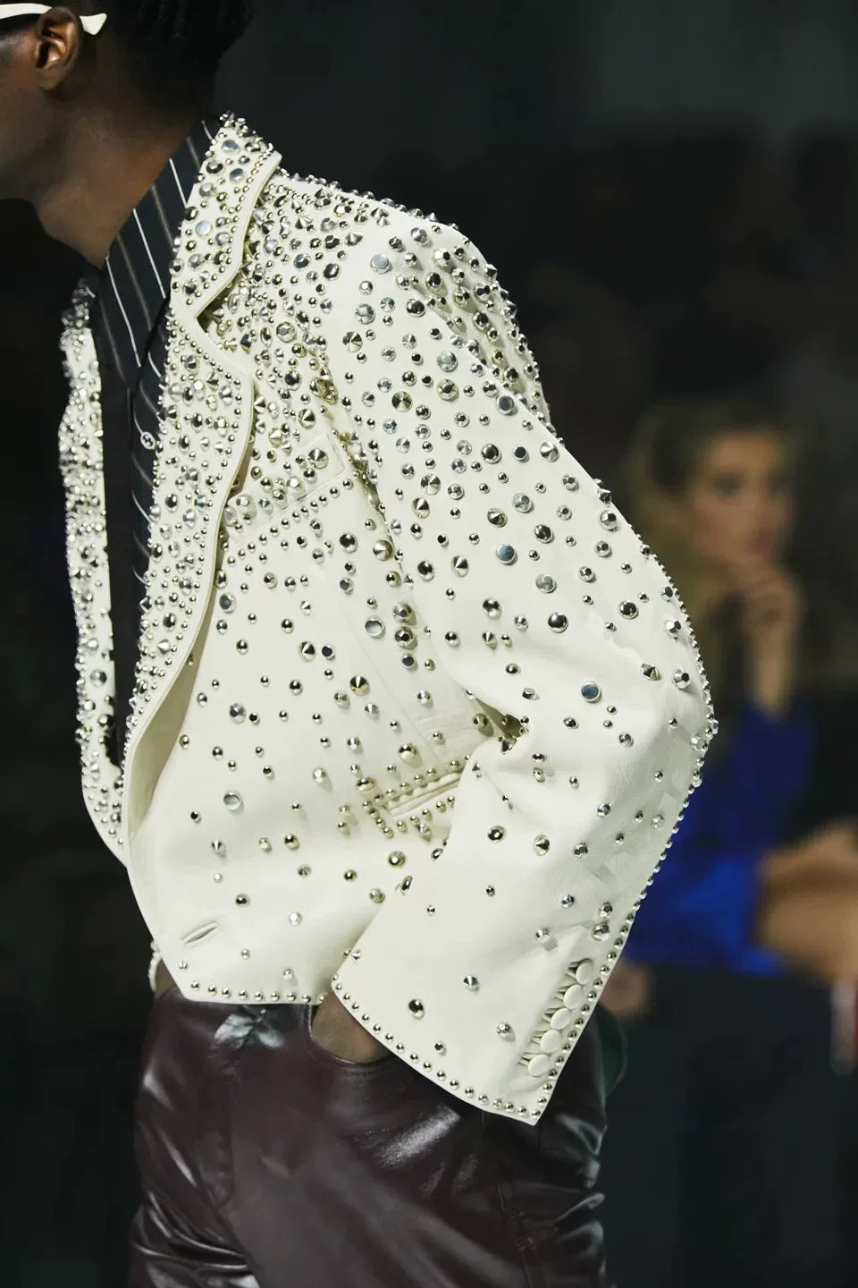 Luxury Studded Leather Jacket by Gucci
