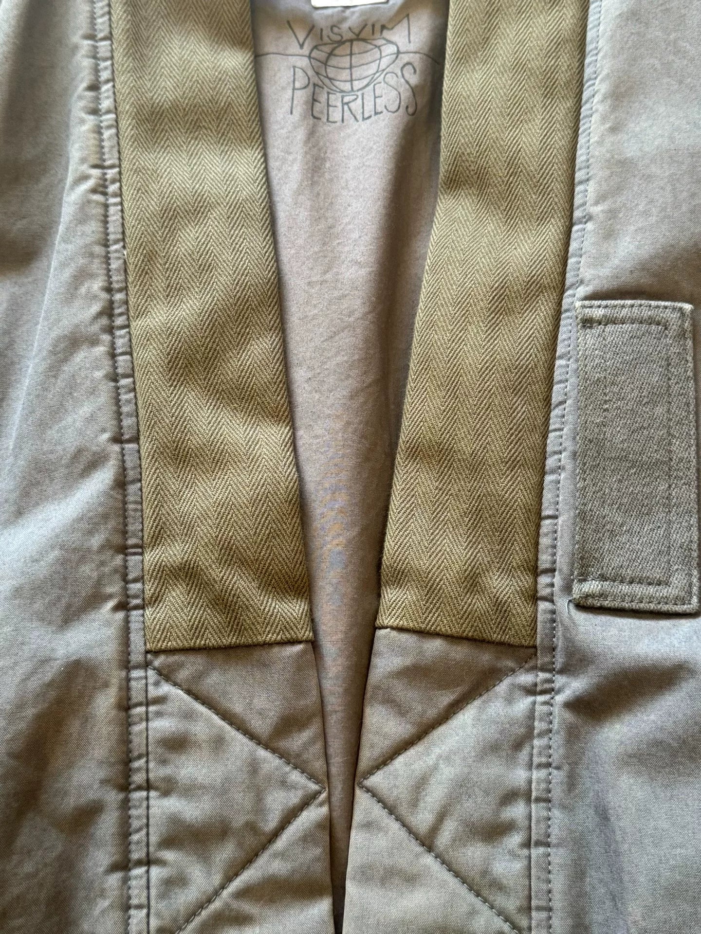 visvim Grey Herringbone Collar Jacket