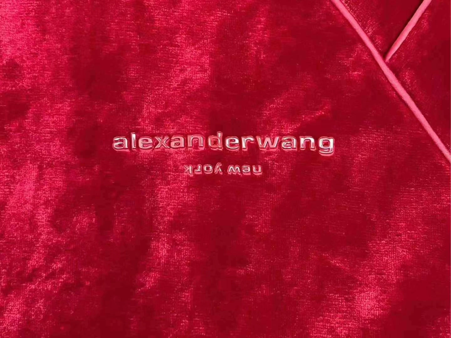 alexander wang red velvet logo zip jacket