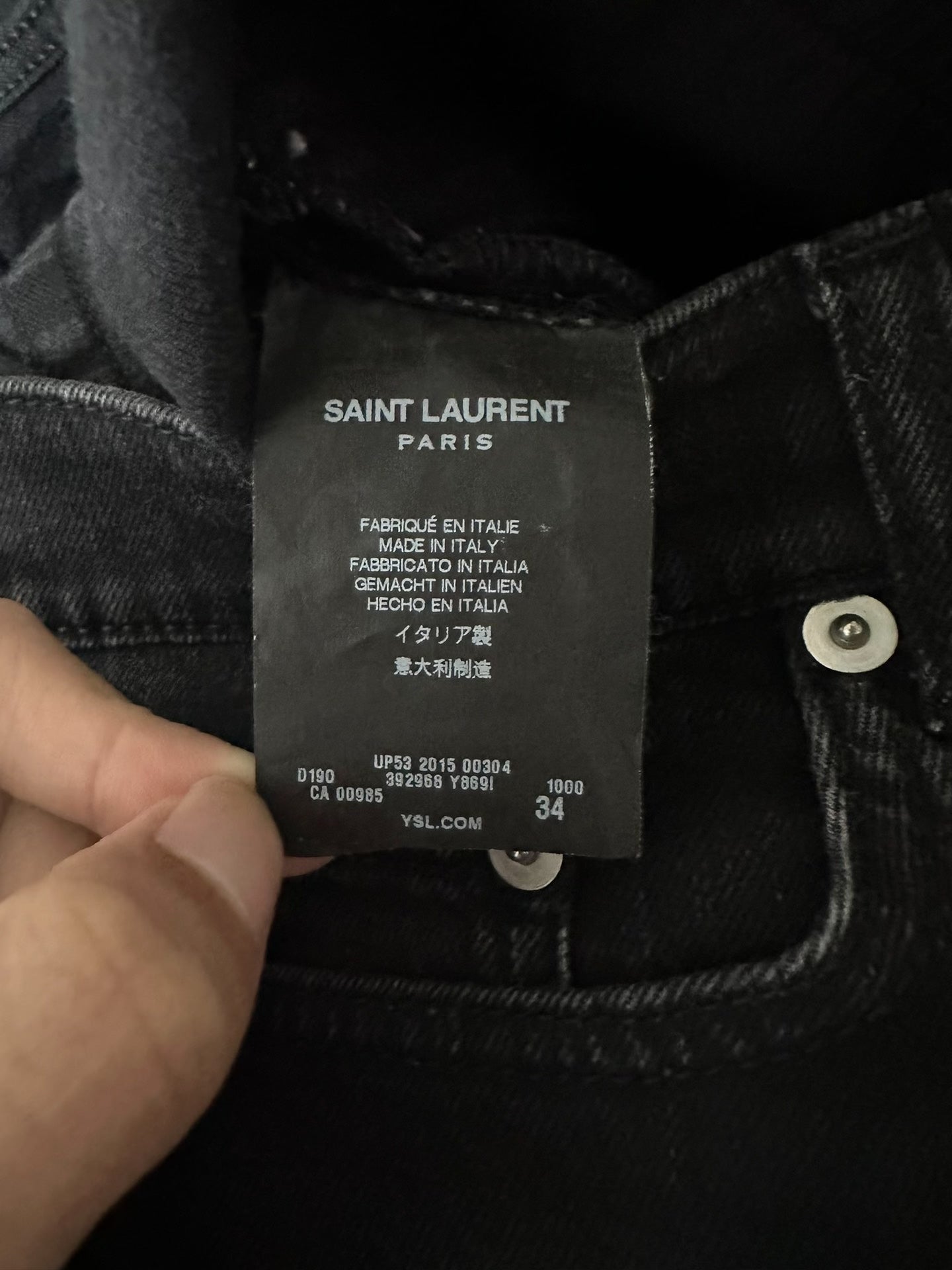 Saint Laurent 15FW D02 Five-Zip Jeans