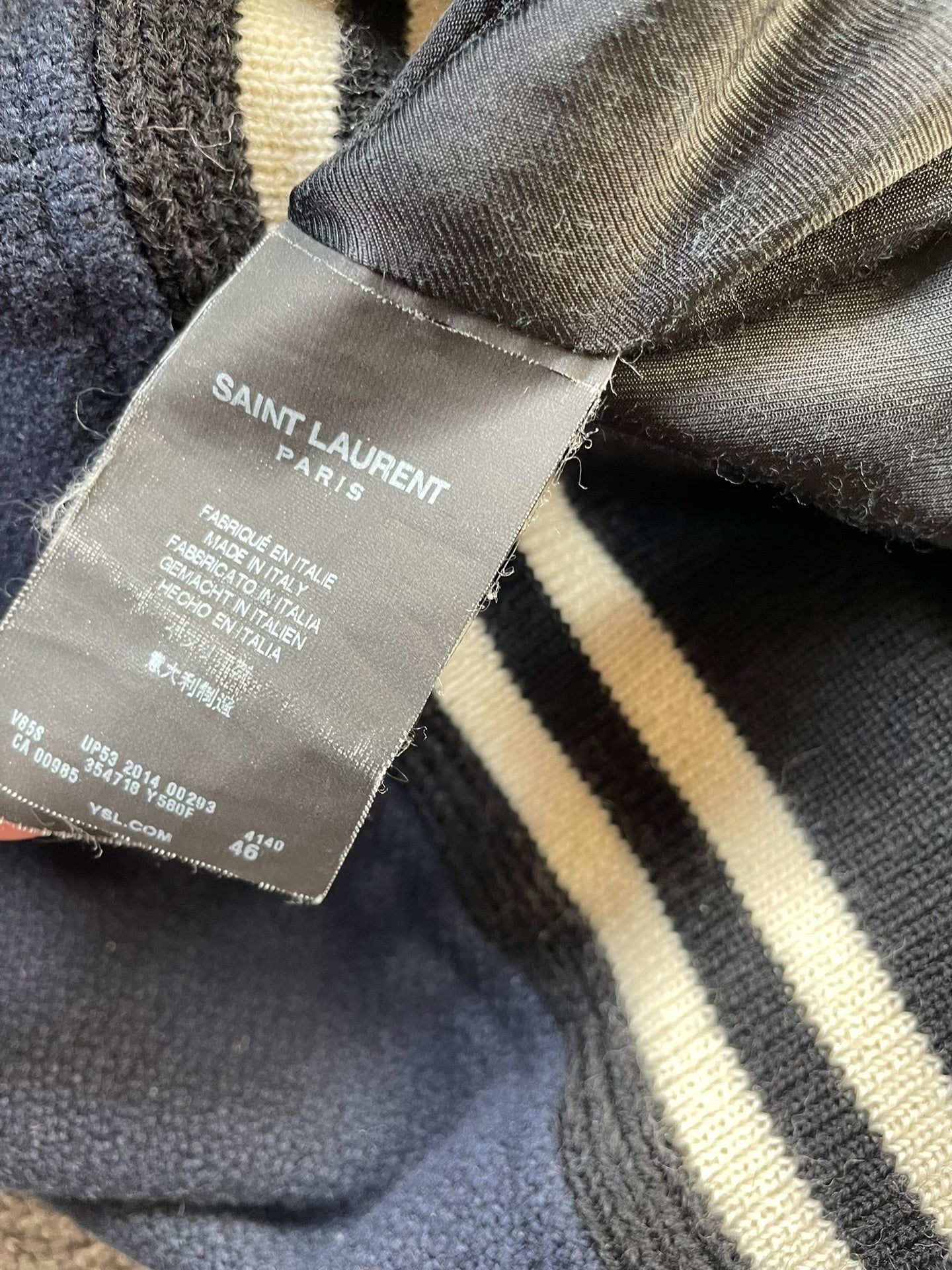 Saint Laurent 14FW Navy Varsity Jacket