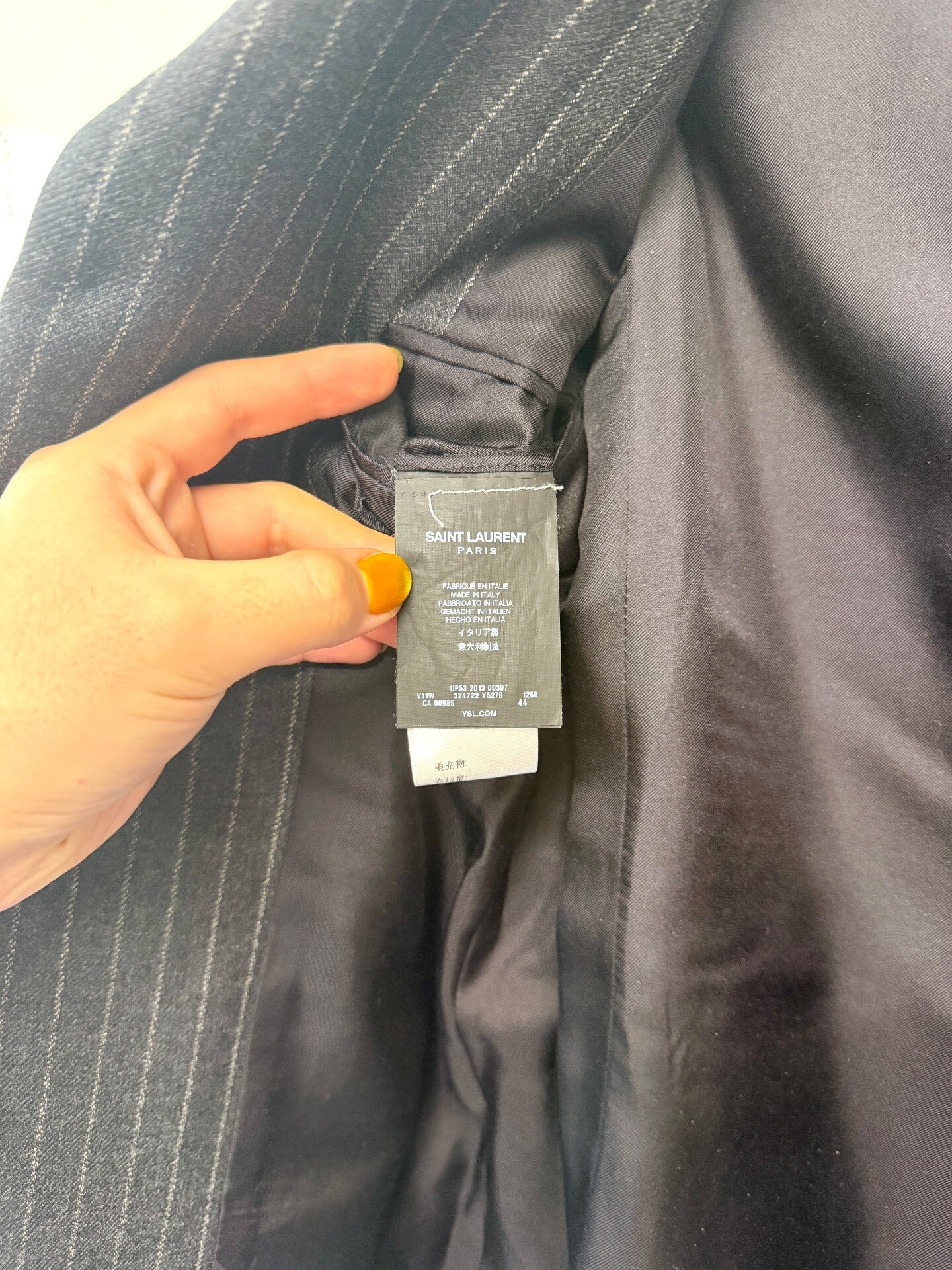 saint laurent striped wool suit jacket