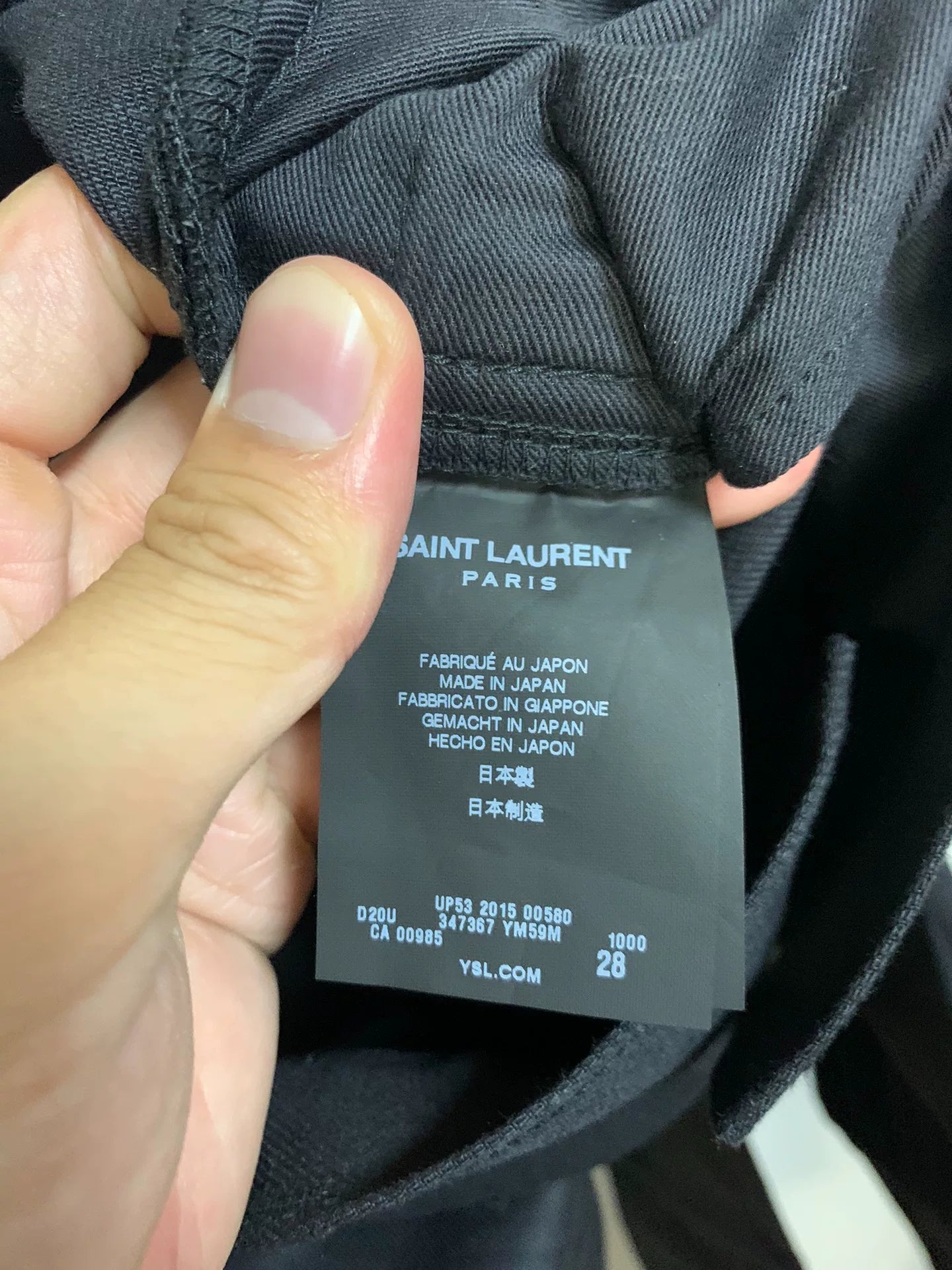 Saint Laurent Black Frayed Hem Jeans