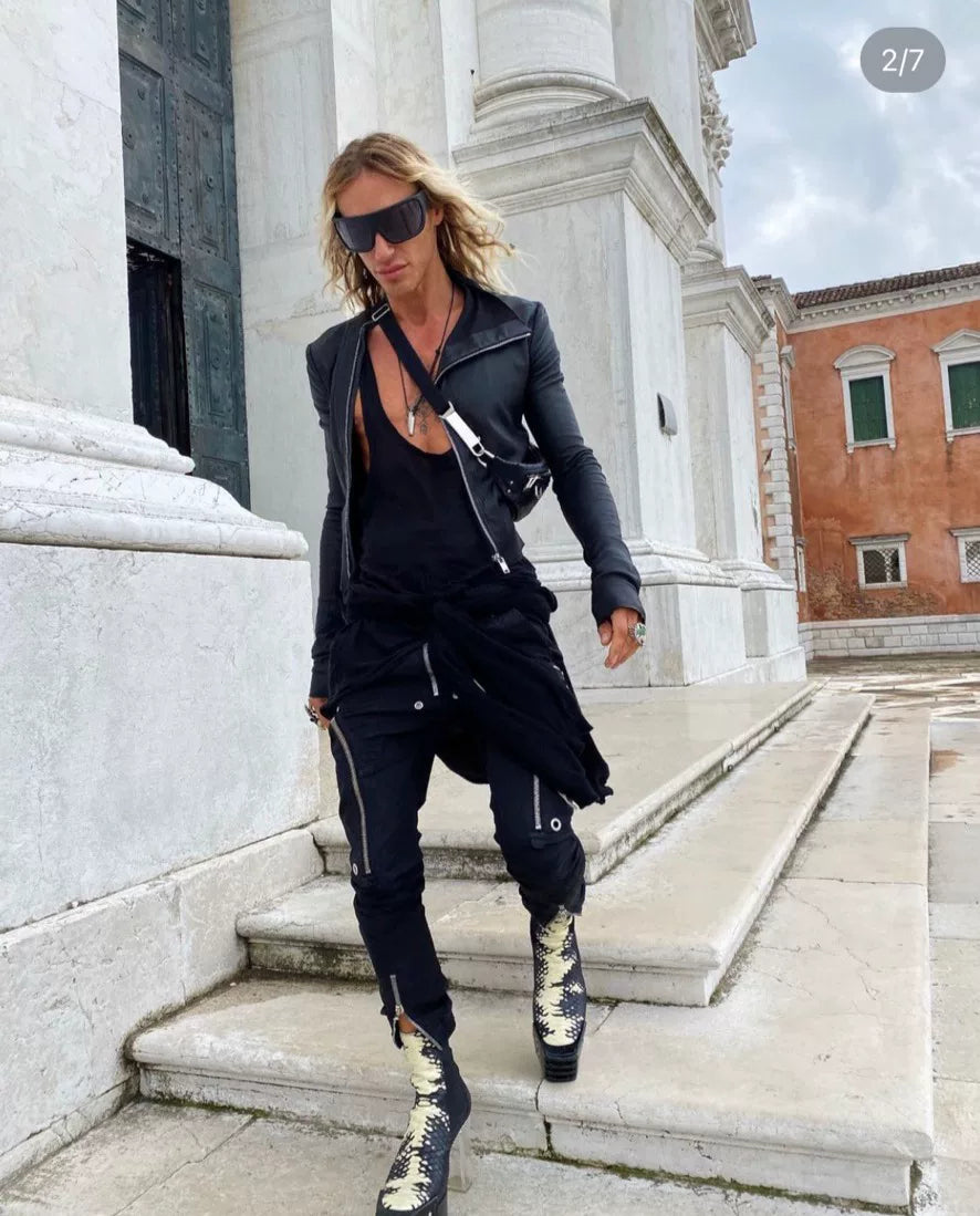 Rick Owens Black Cargo Pants with Zippers