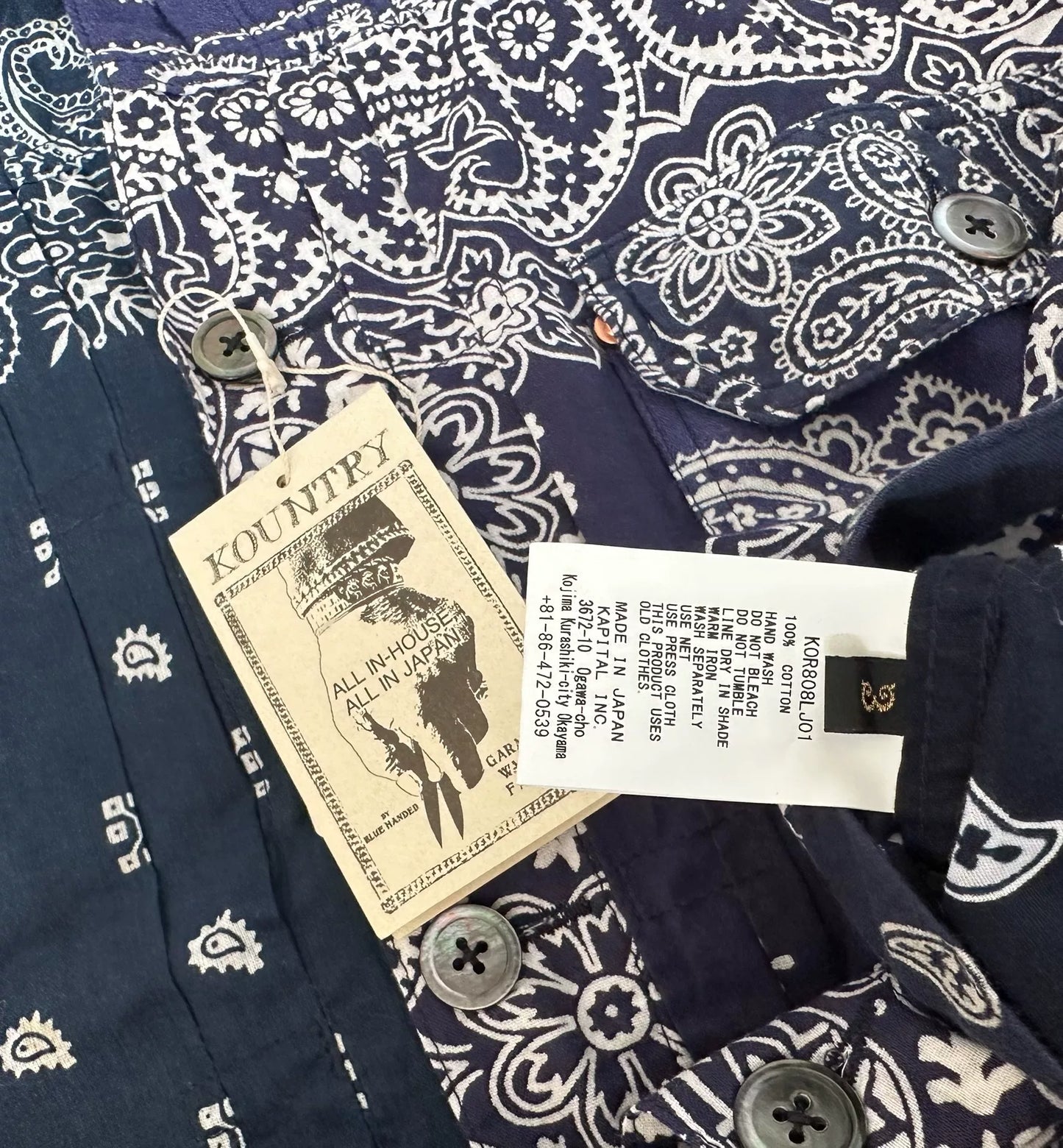 vintage bandana navy shirt jacket