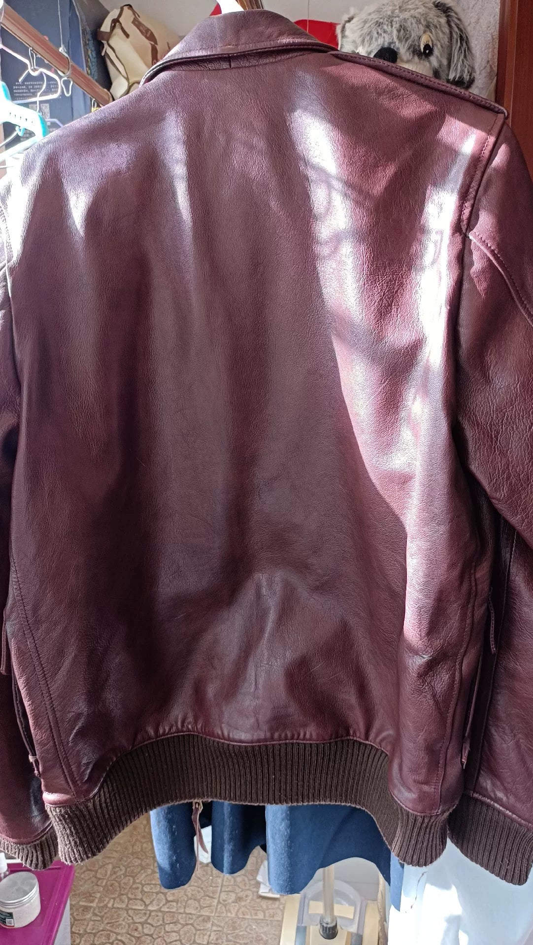 VISVIM Burgundy A2 Pilot Leather Jacket M