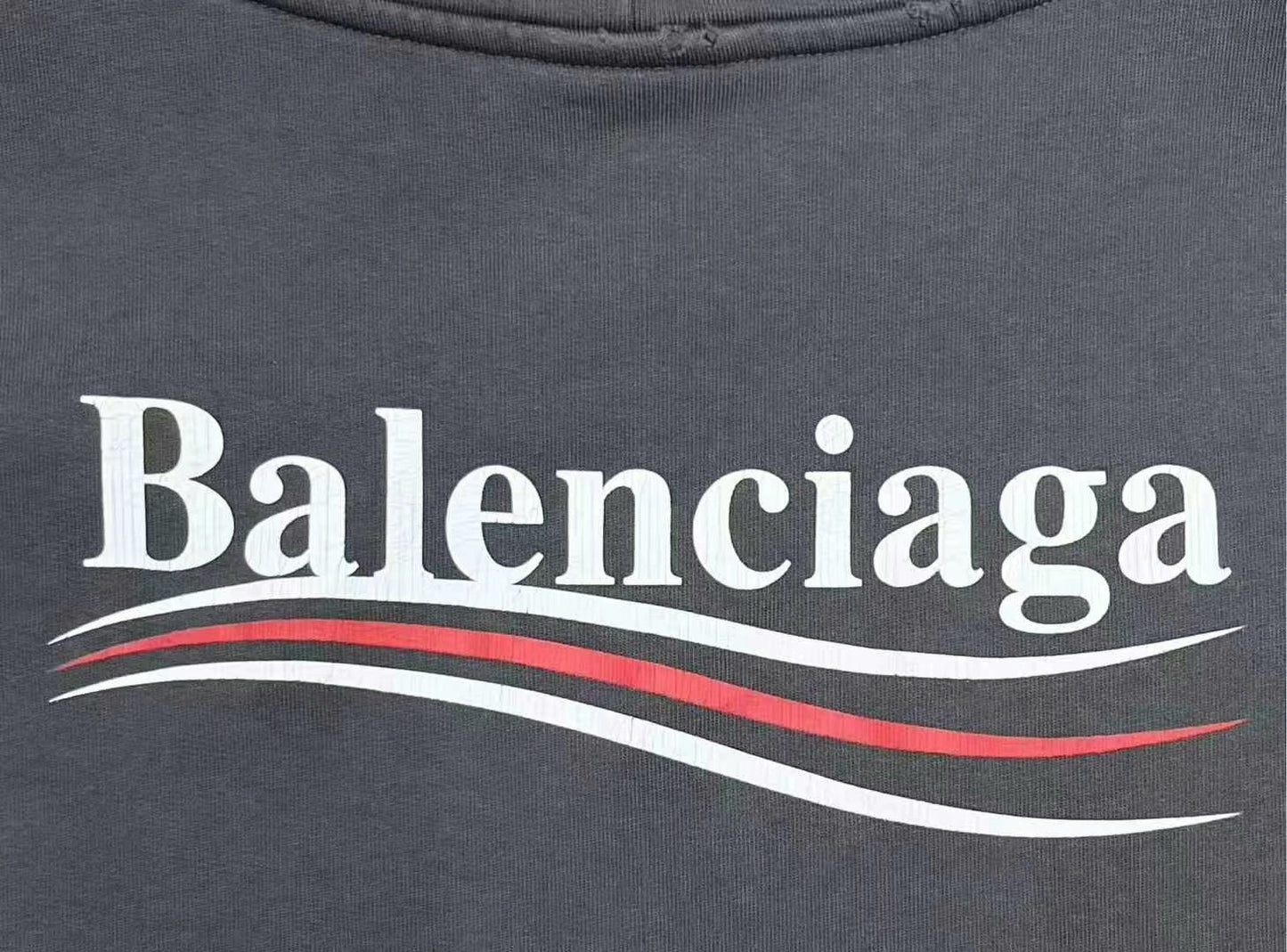 balenciaga graphic hoodie in graphite gray