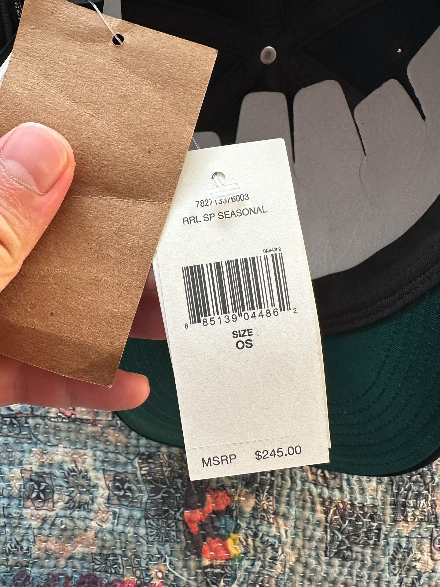 rrl black vintage baseball cap