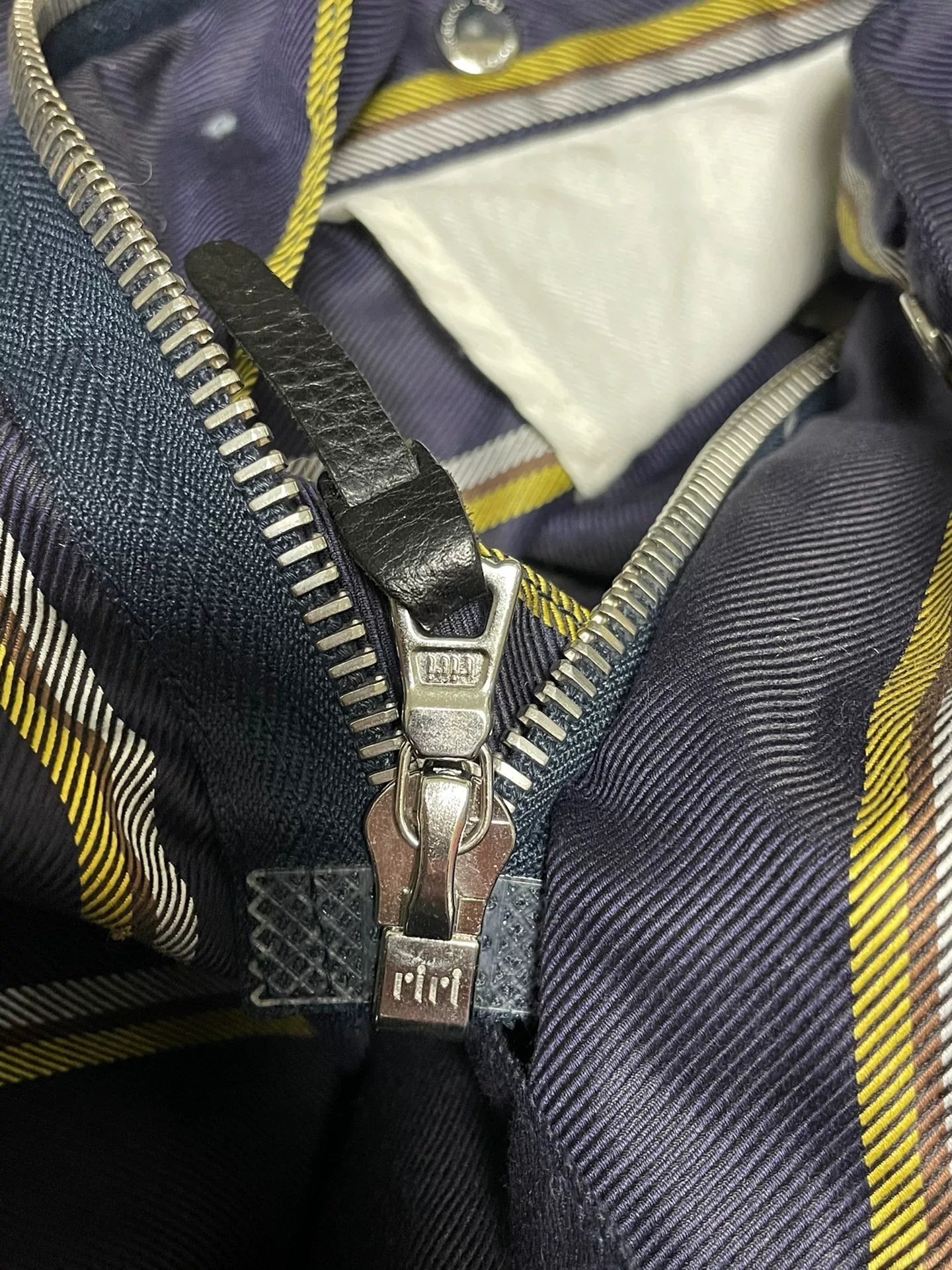 visvim townsend coat navy striped jacket