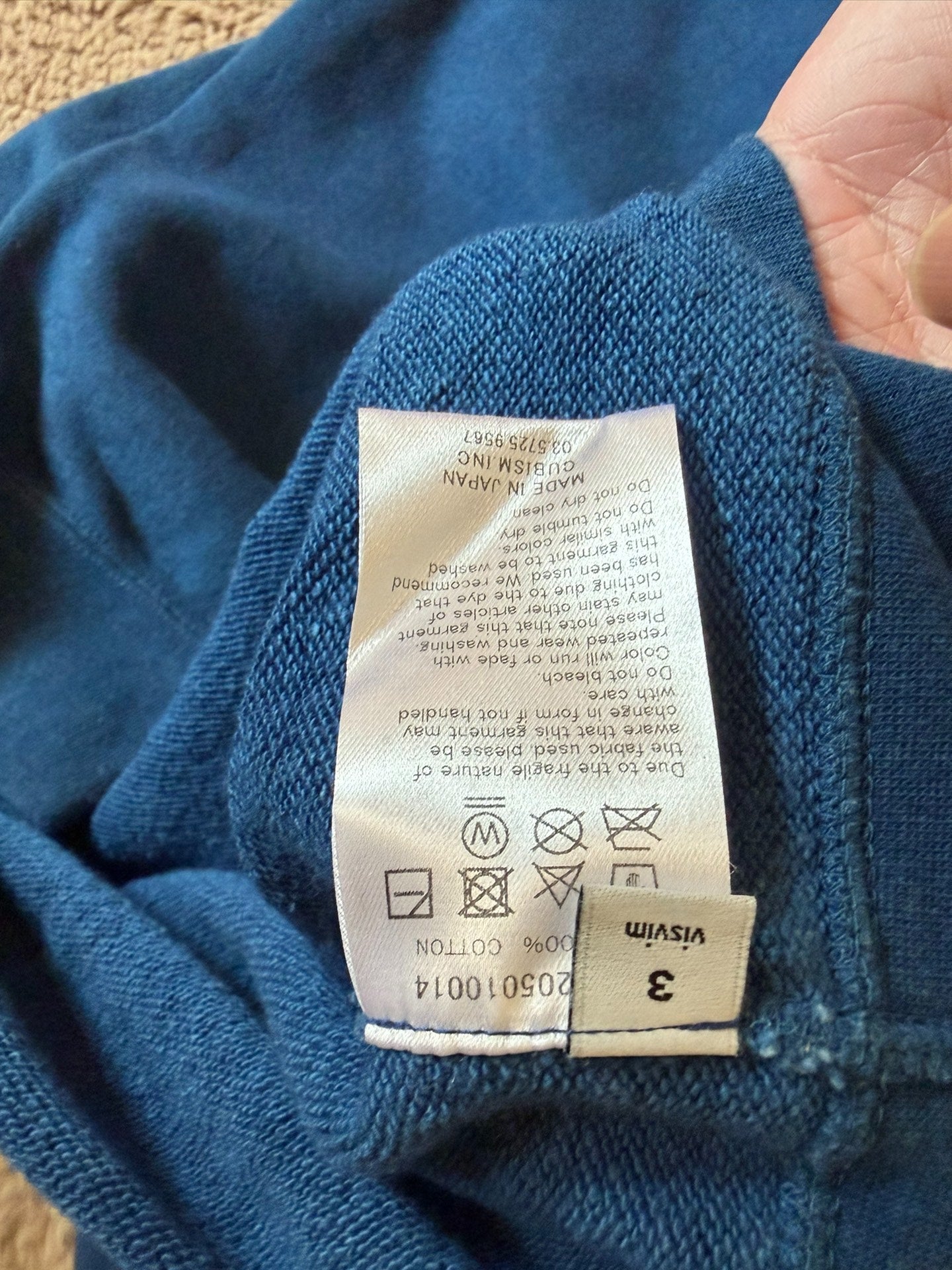 visvim ict Indigo Dyed Sweatshirt Size 3
