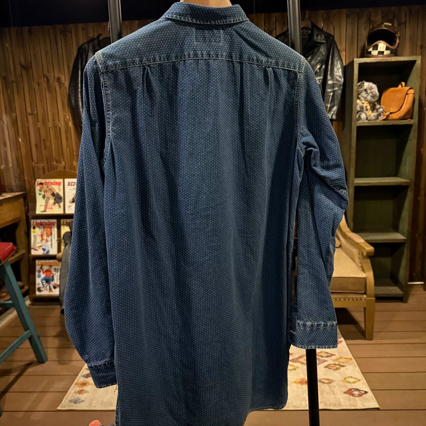 RRL Polka Dot Denim Shirt