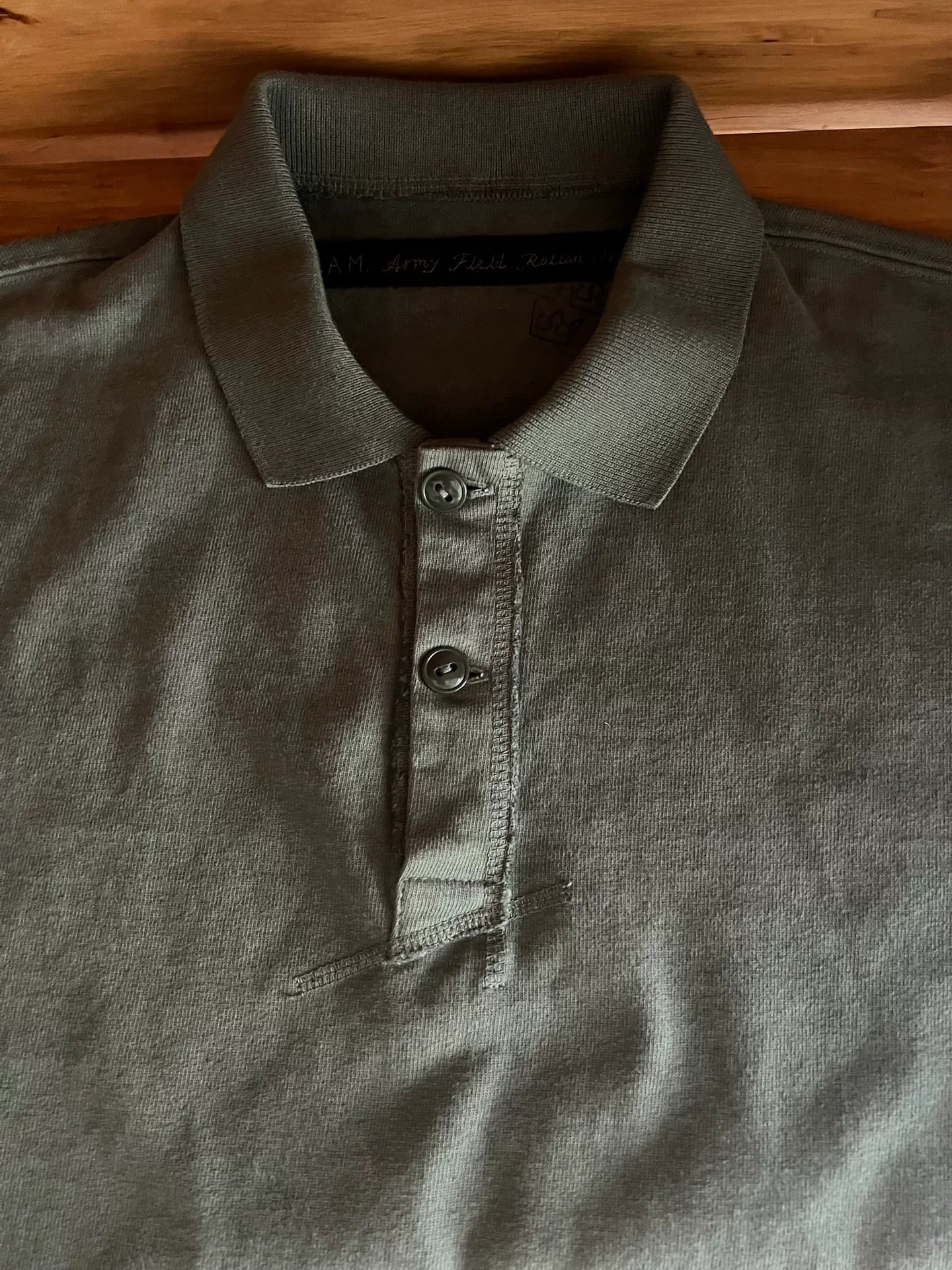 kapital army olive green polo t-shirt