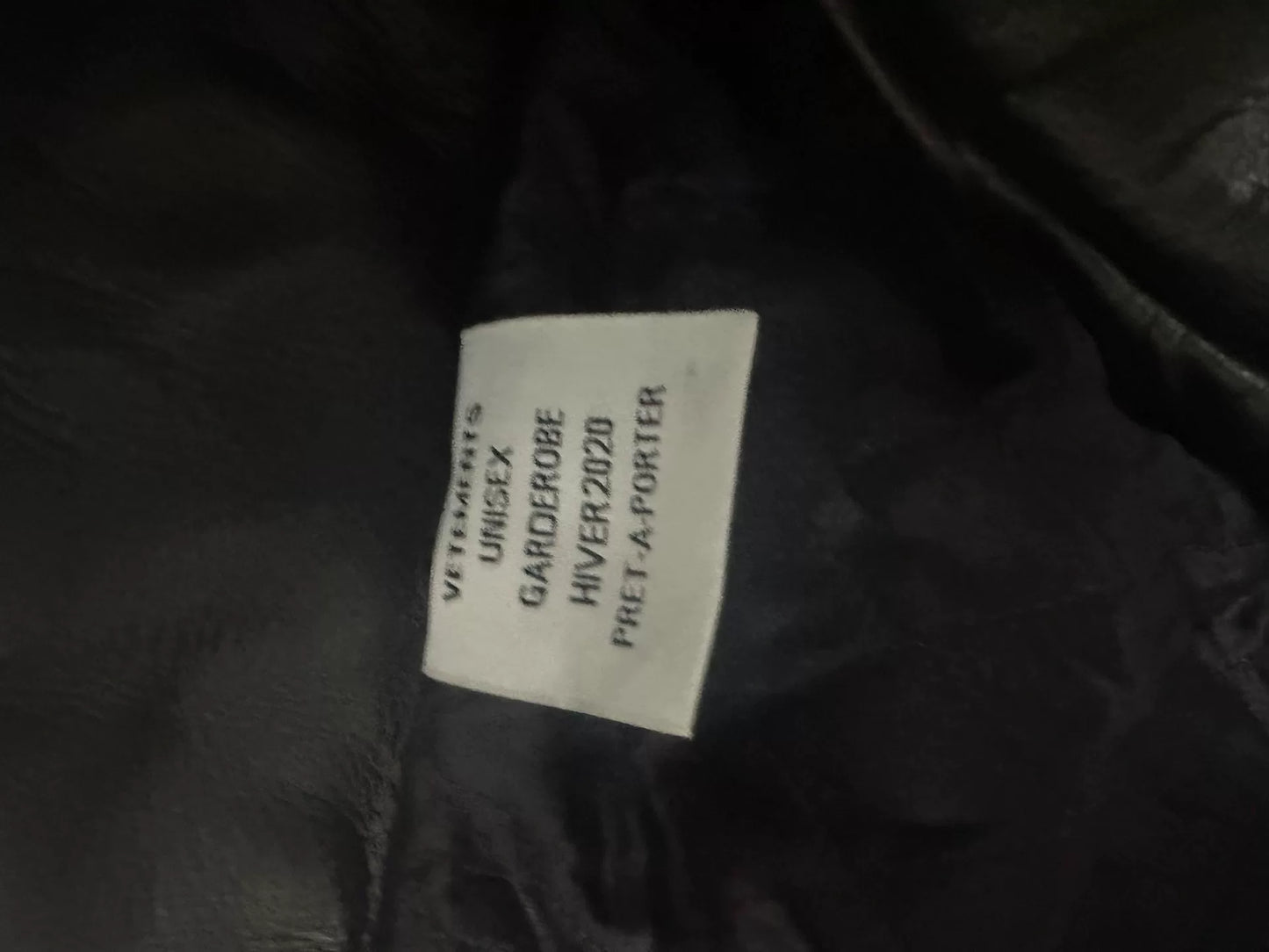 vetements black leather biker jacket