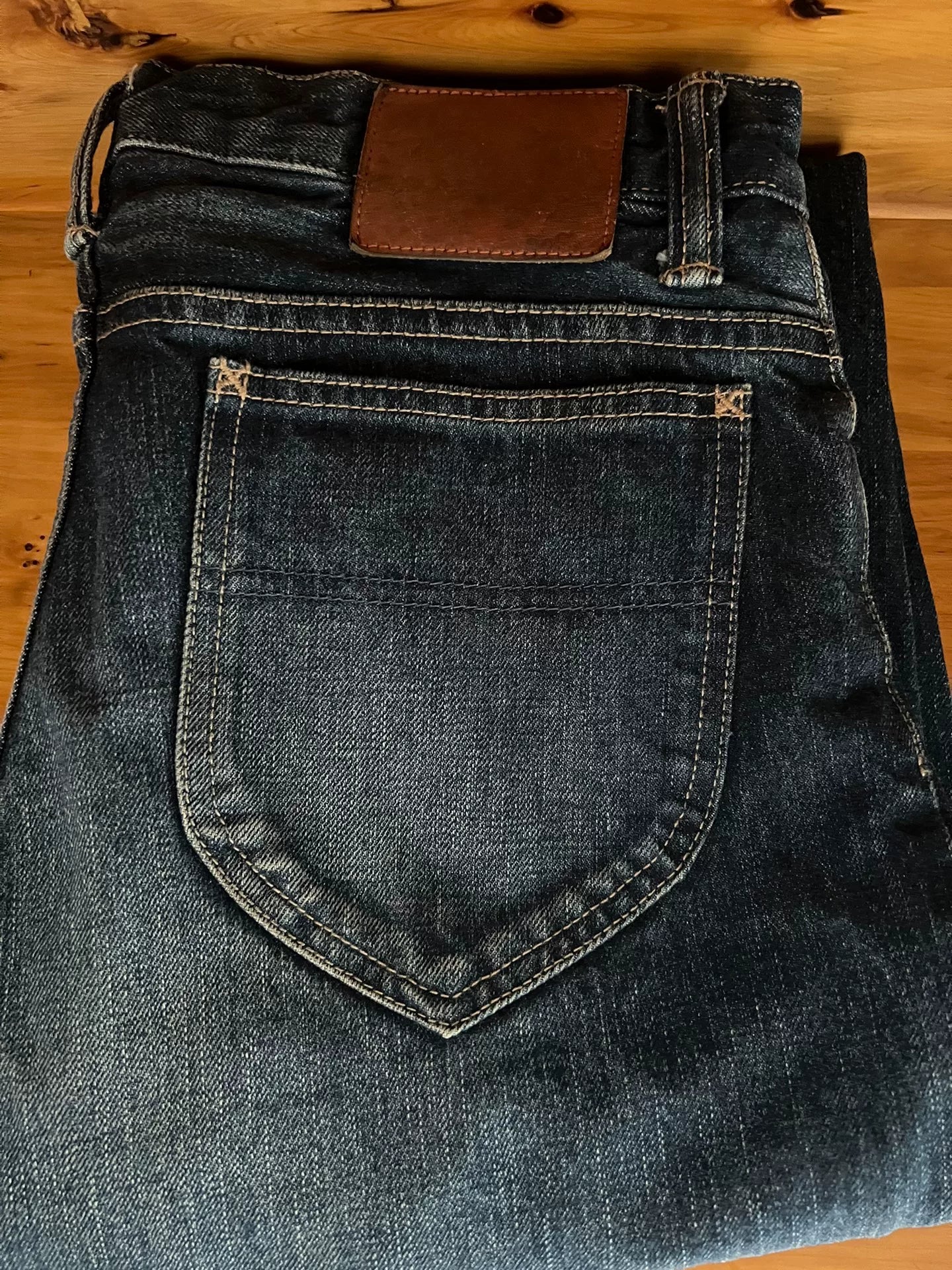 vintage washed distressed denim jeans