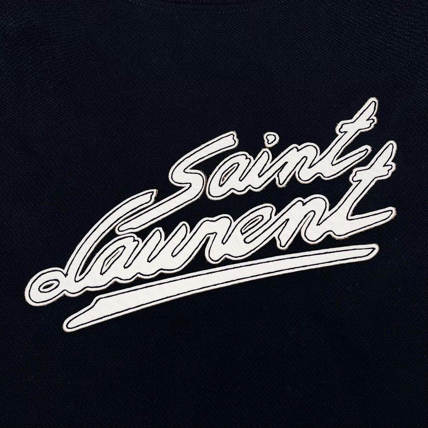 Saint Laurent Black White Stripe Embroidered Jacket