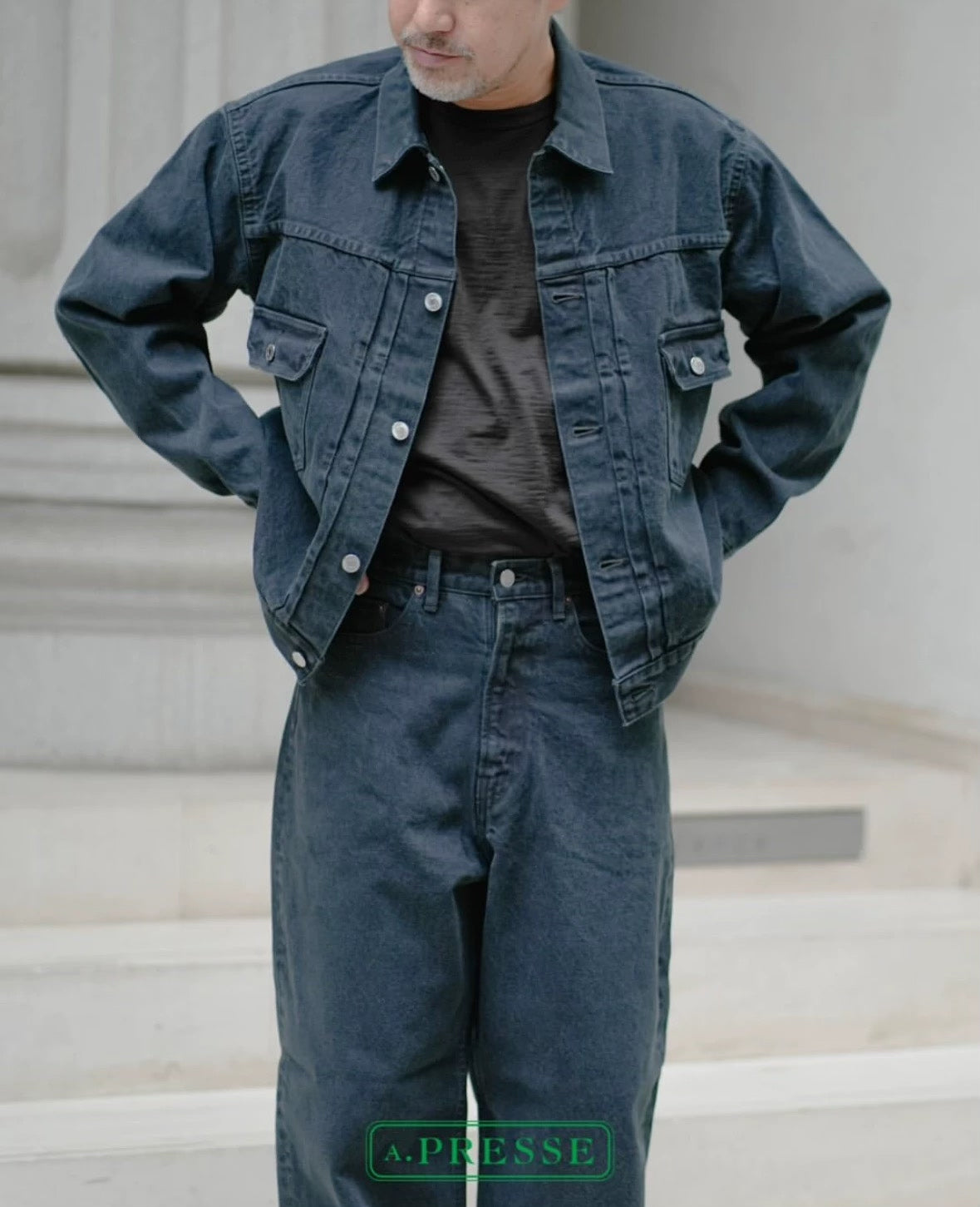APRESSE Black Denim Jacket
