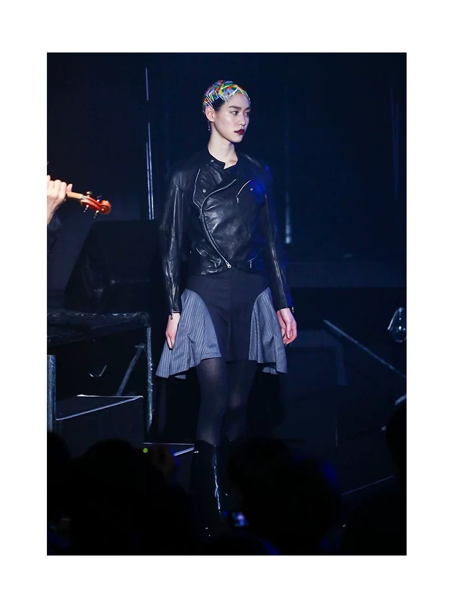 unique zipper leather jacket by nozomi ishiguro