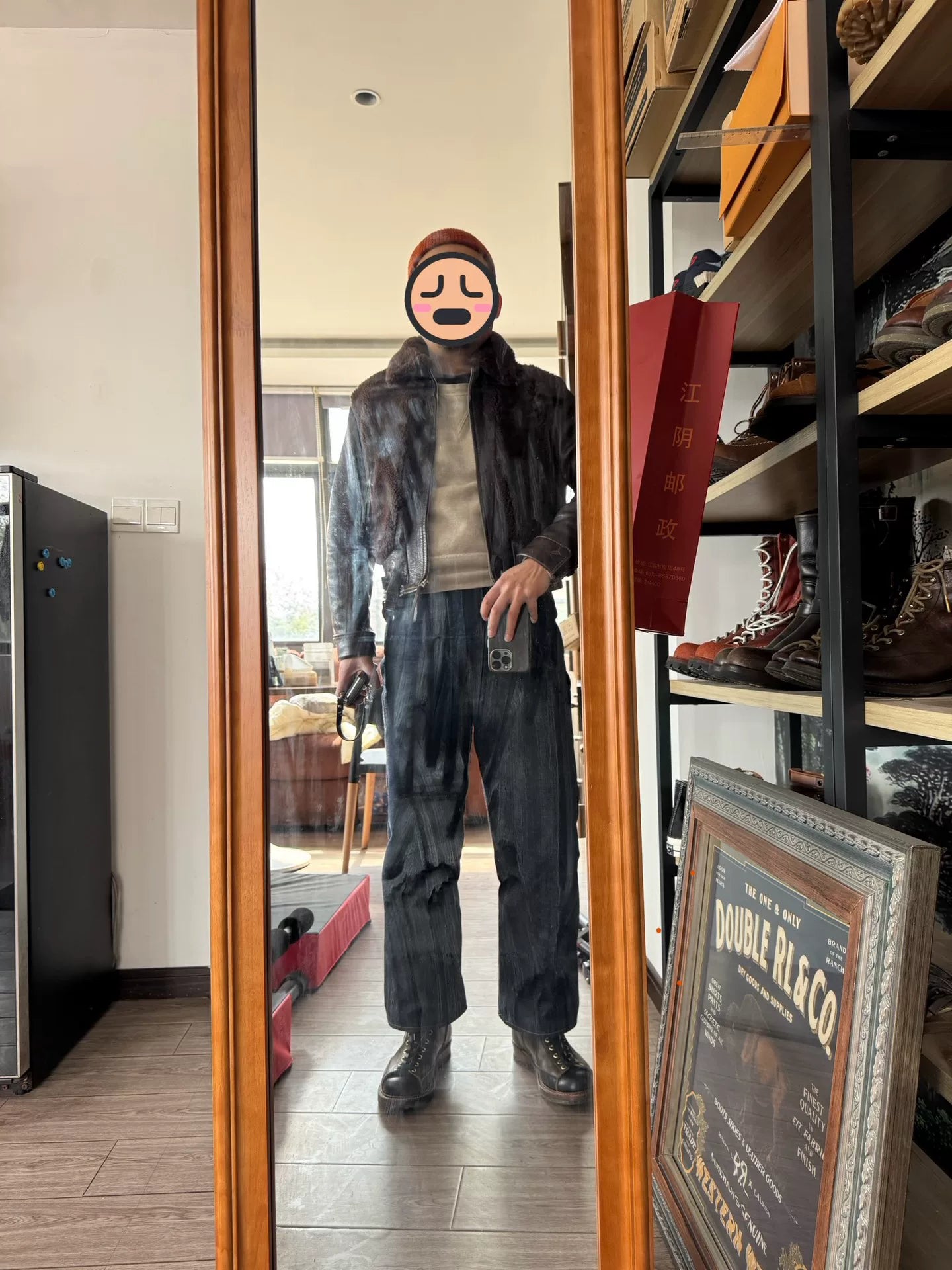 thedi classic brown bear leather jacket