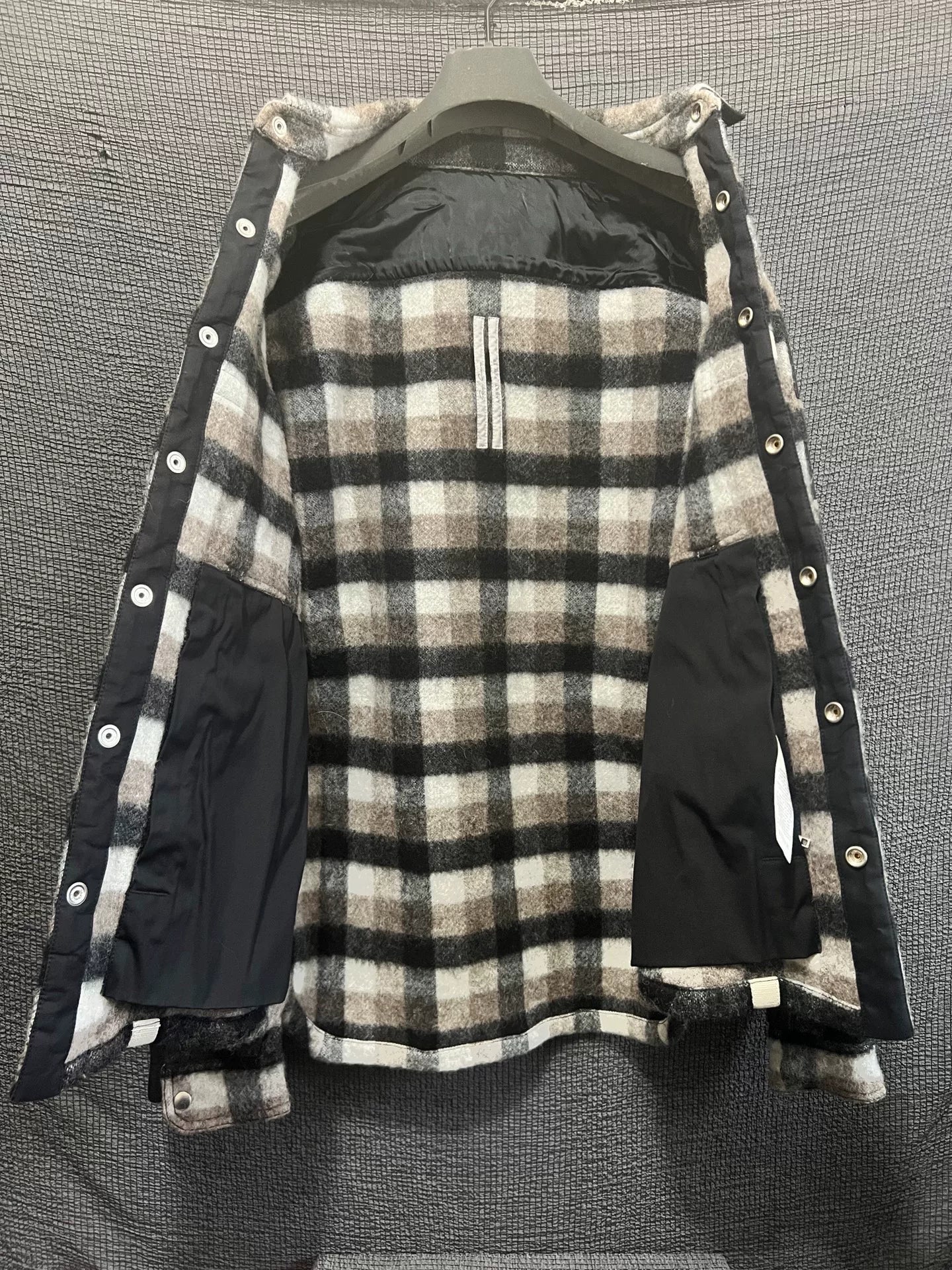 Rick Owens Larry Season Wool Check Jacket
